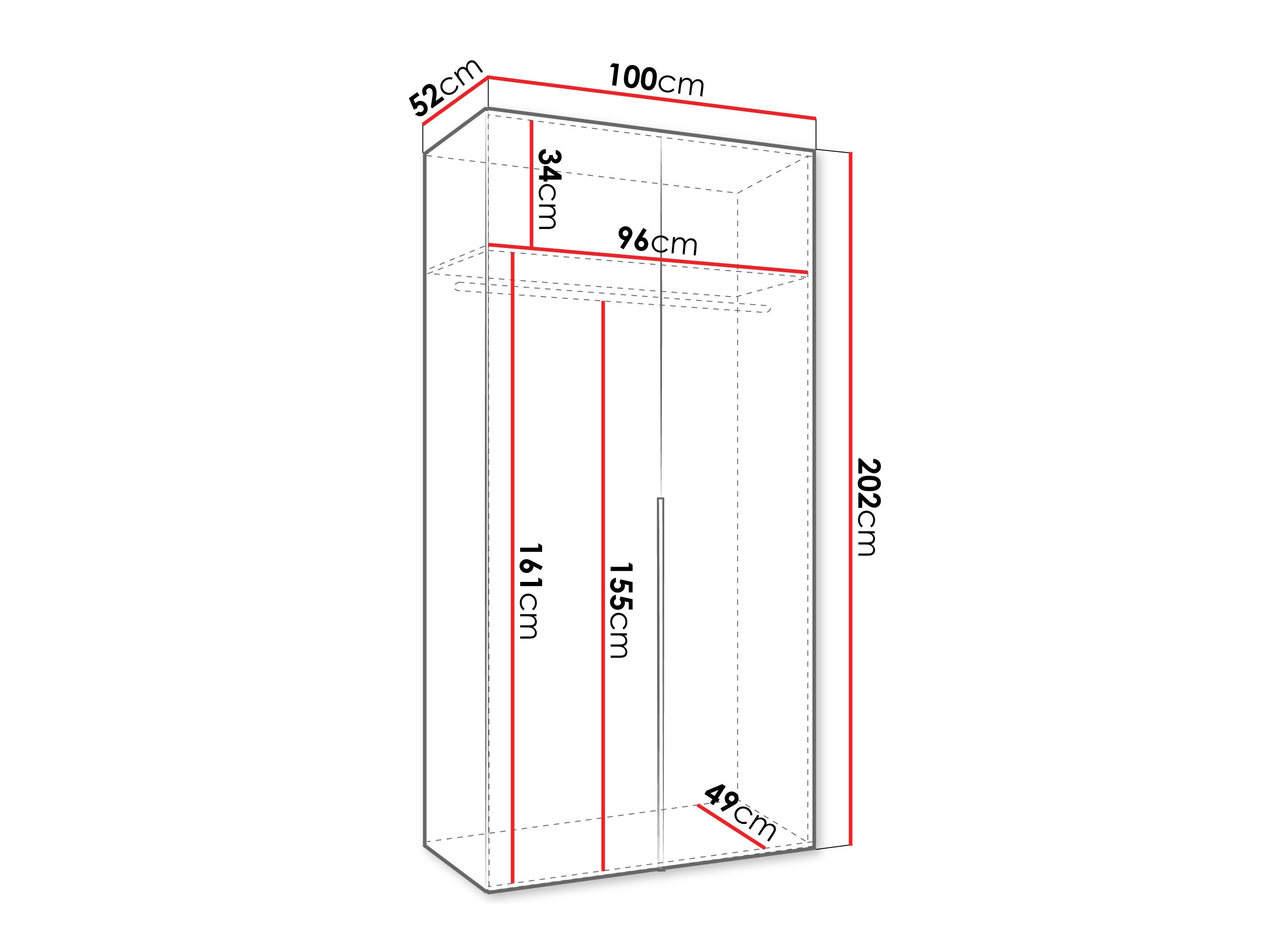 Riidekapp Hartford 535 (Must)
