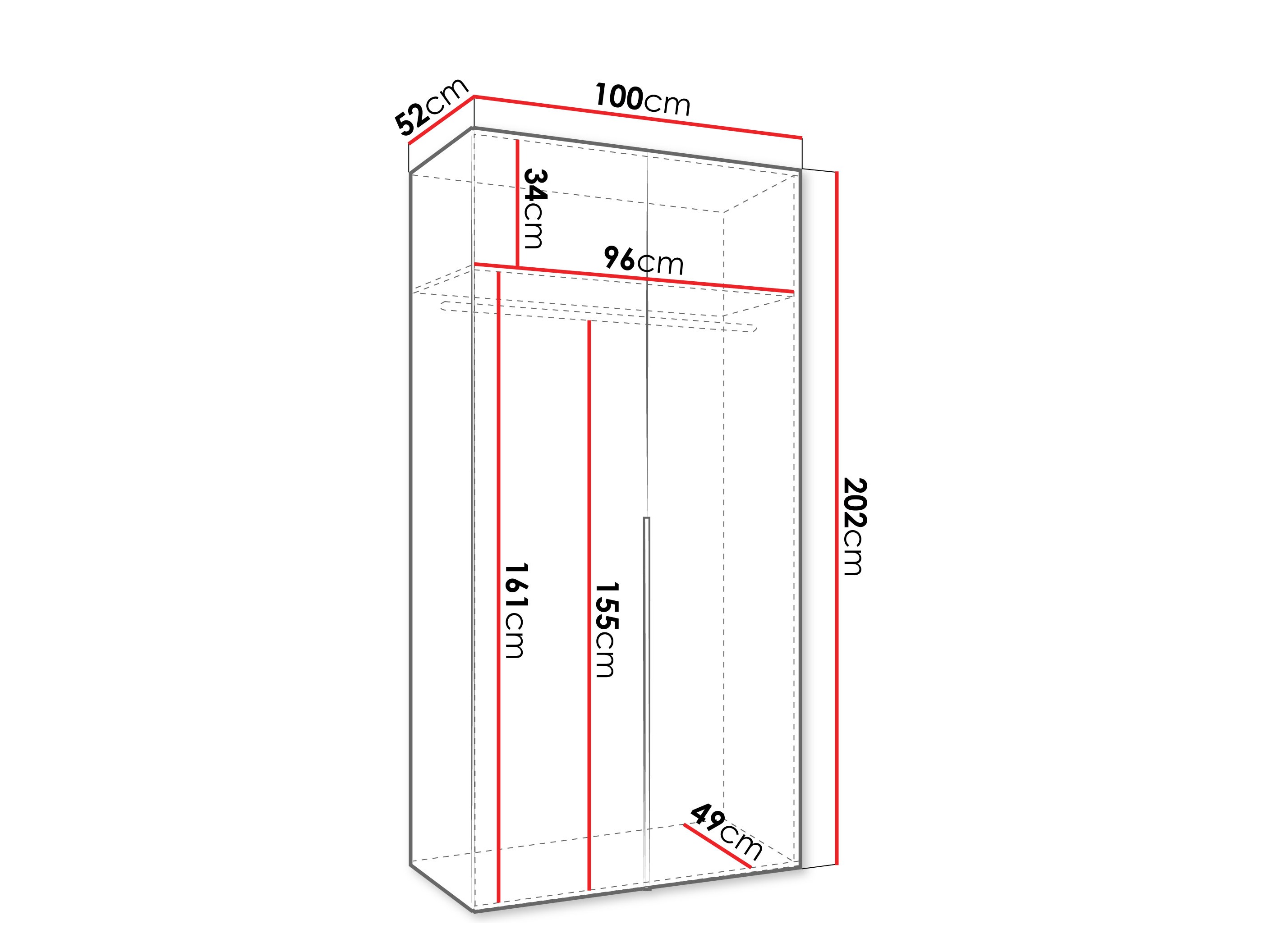 Riidekapp Hartford 535 (Valge)