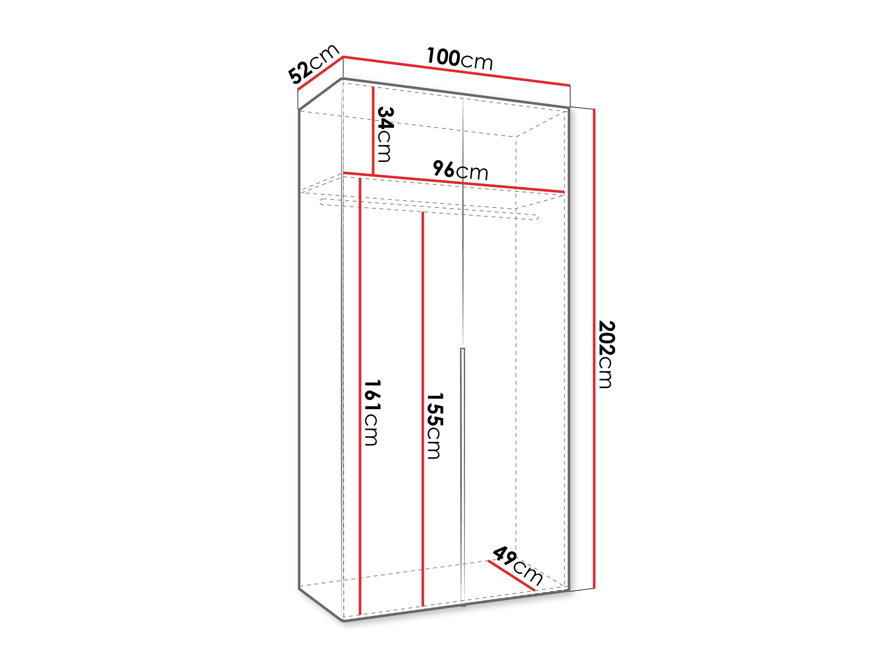 Riidekapp Hartford 535 (Valge)
