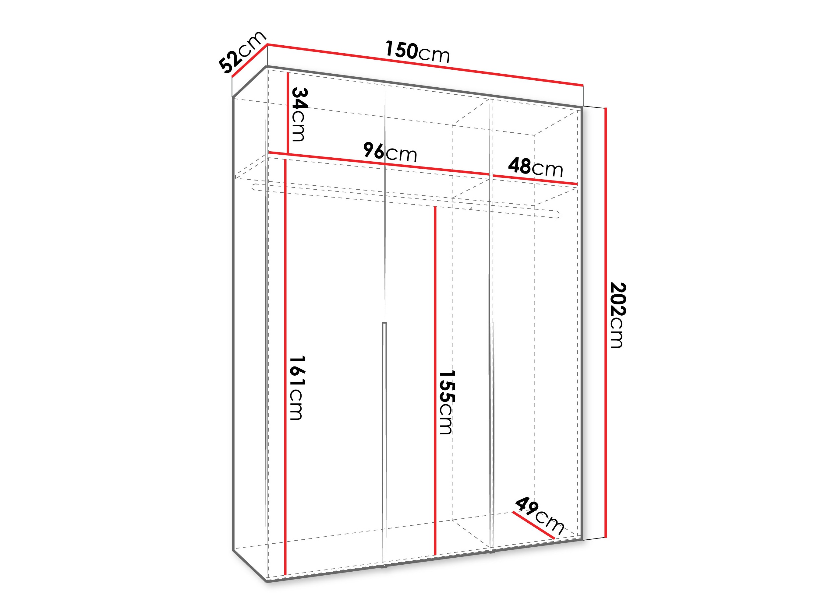Riidekapp Hartford 536 (Must)