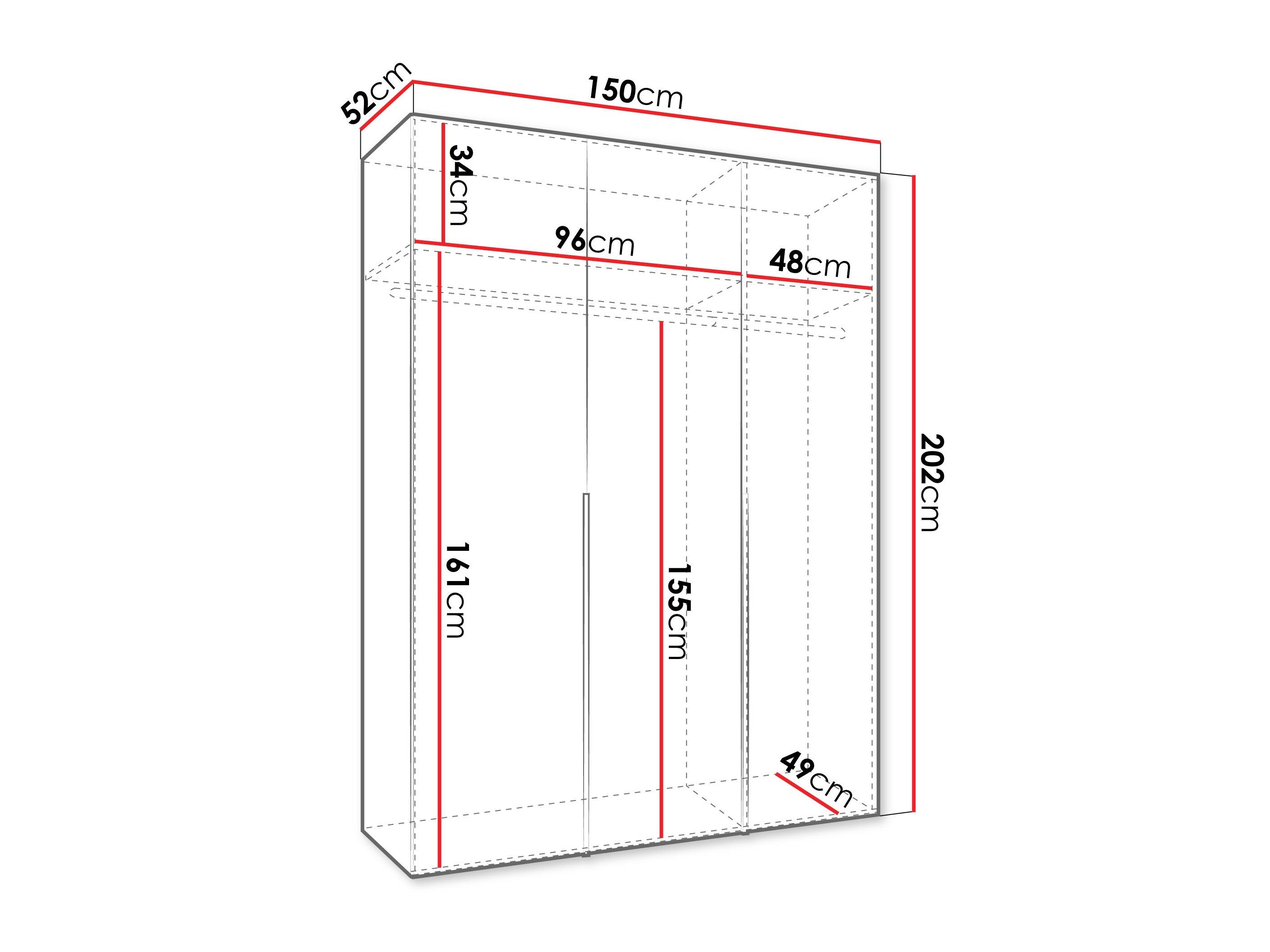 Riidekapp Hartford 536 (Must)