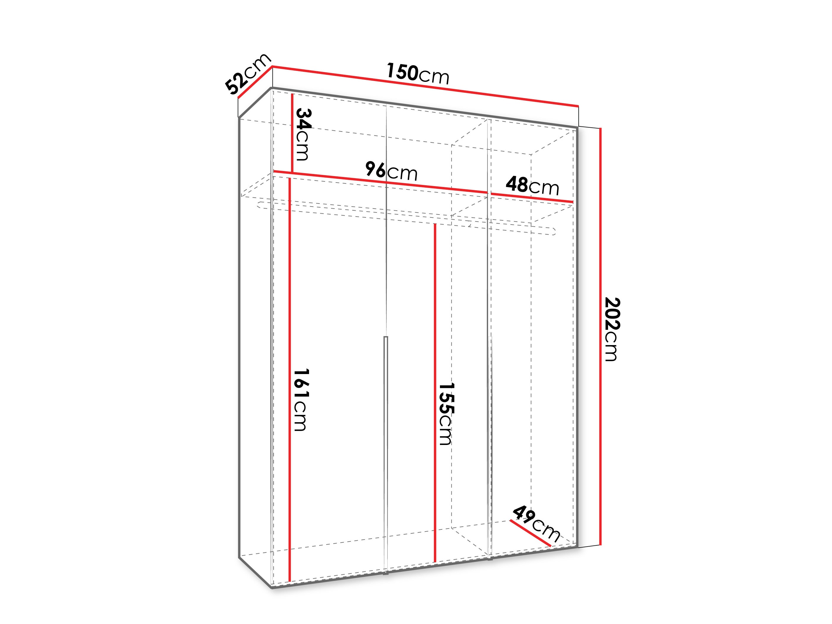 Riidekapp Hartford 536 (Must)