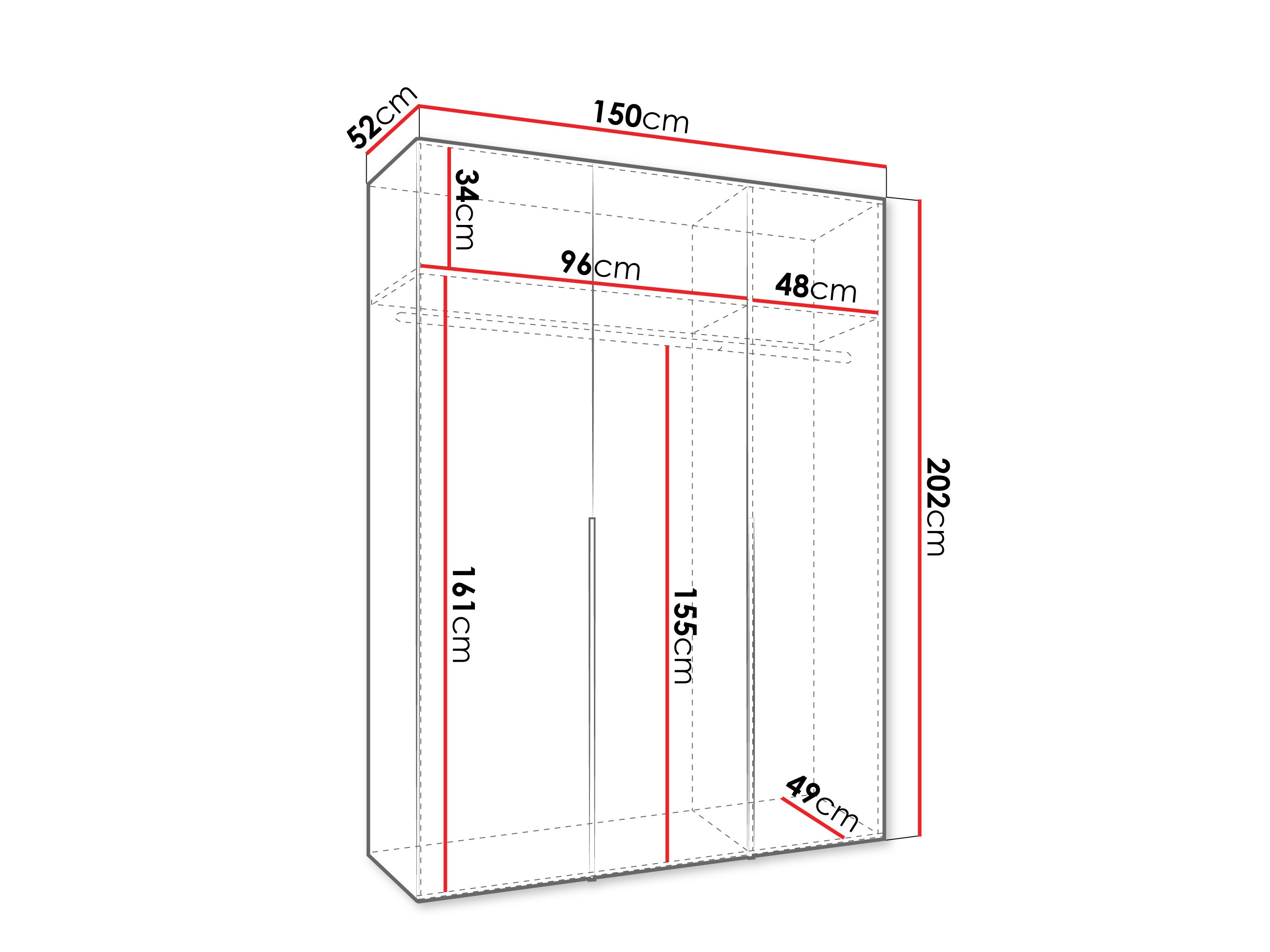 Riidekapp Hartford 536 (Valge)