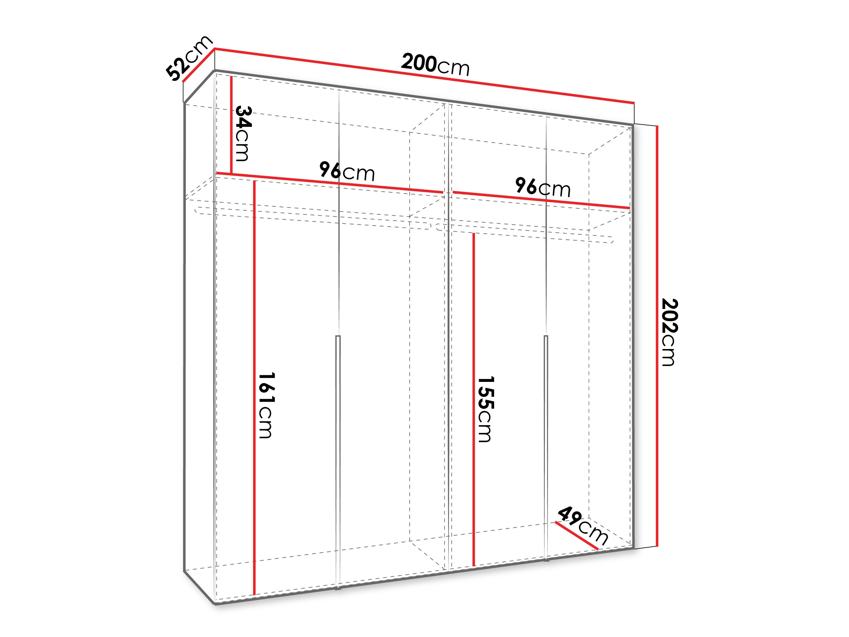 Riidekapp Hartford 537 (Must)