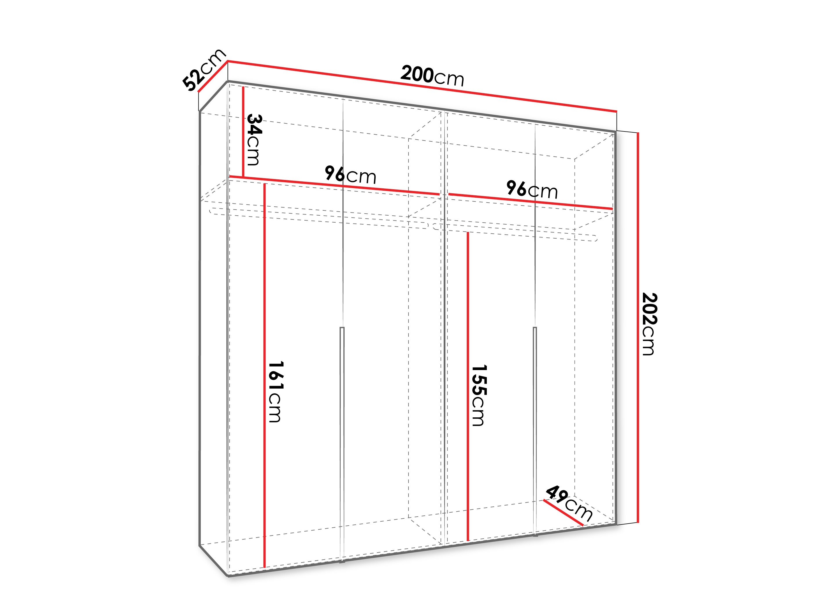 Riidekapp Hartford 537 (Must)