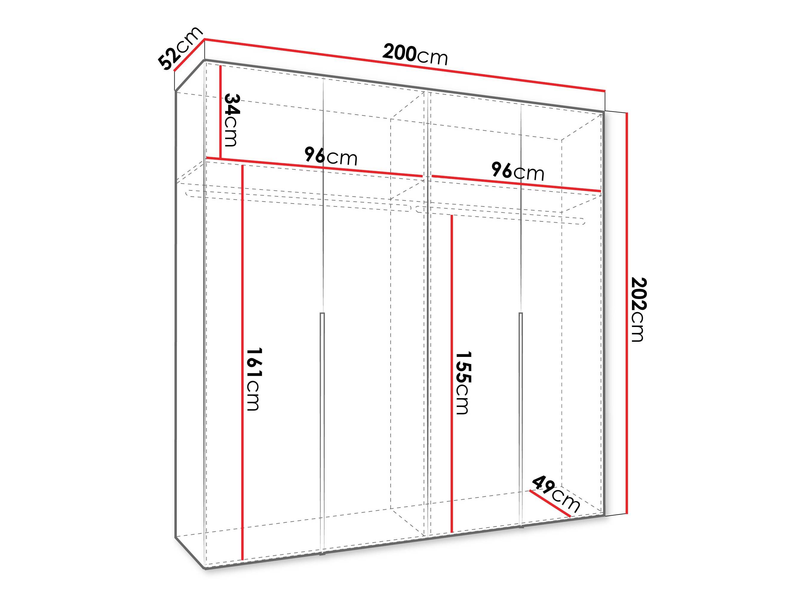 Riidekapp Hartford 537 (Must)