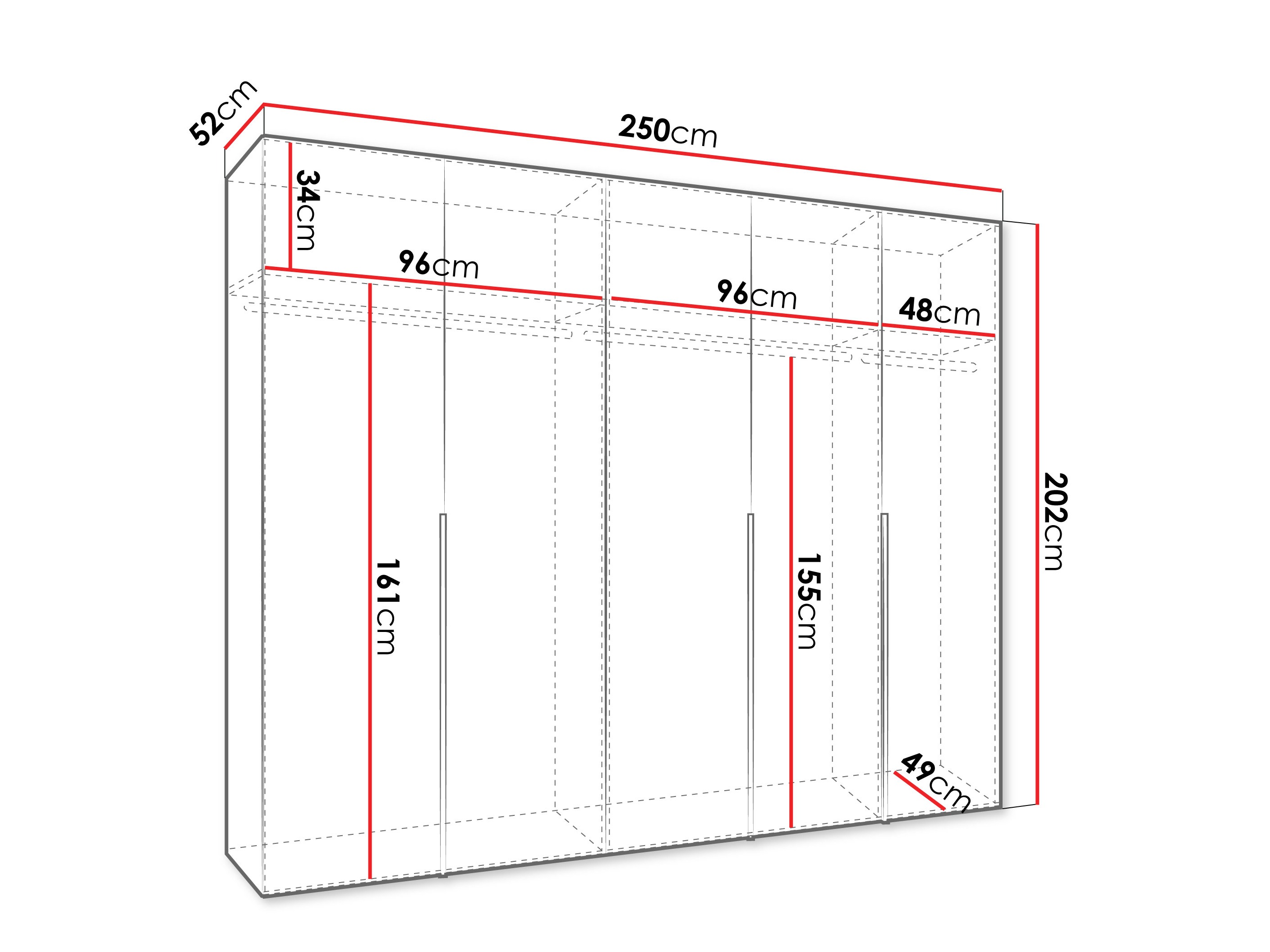 Riidekapp Hartford 538 (Must)