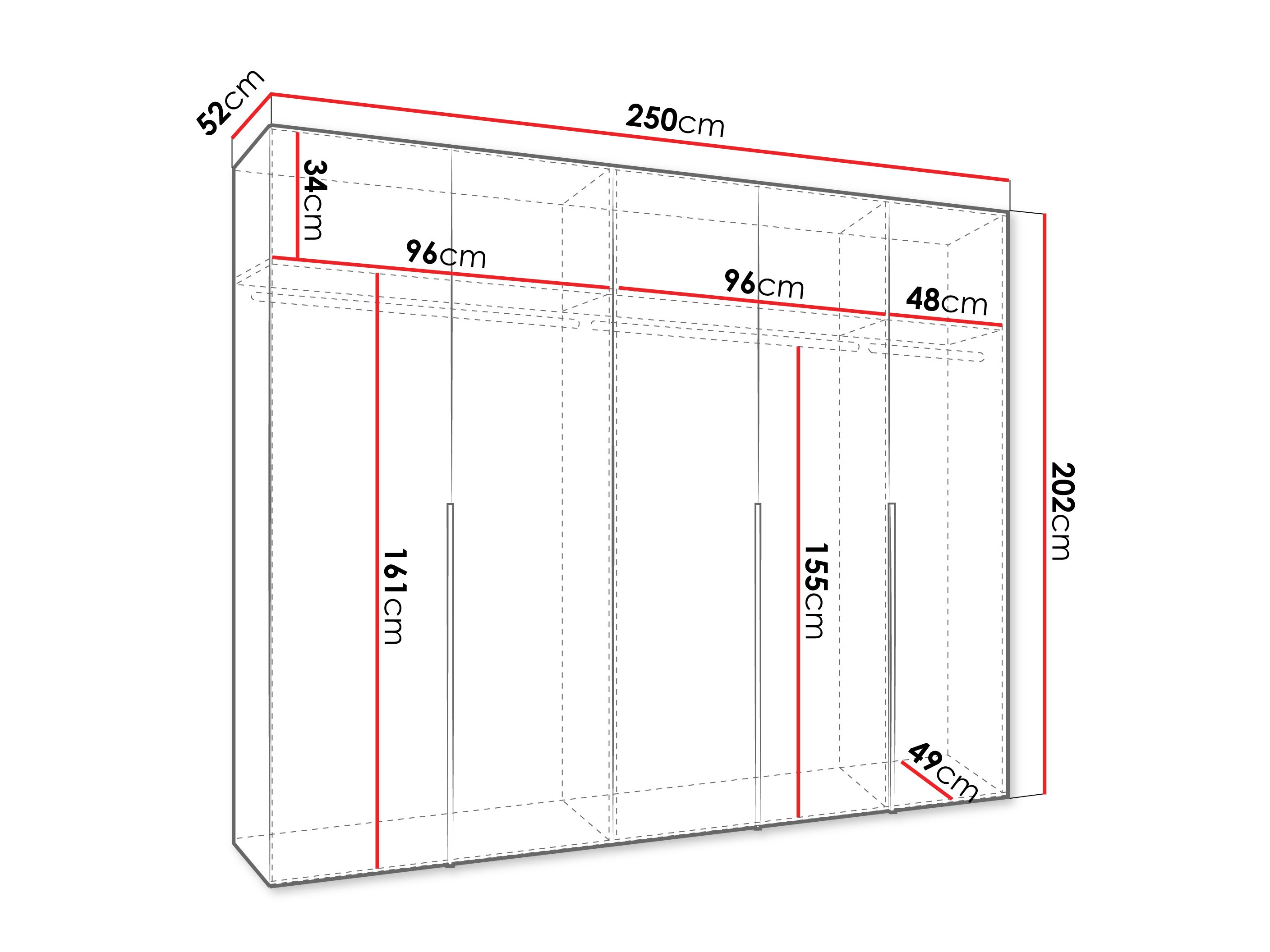 Riidekapp Hartford 538 (Valge)