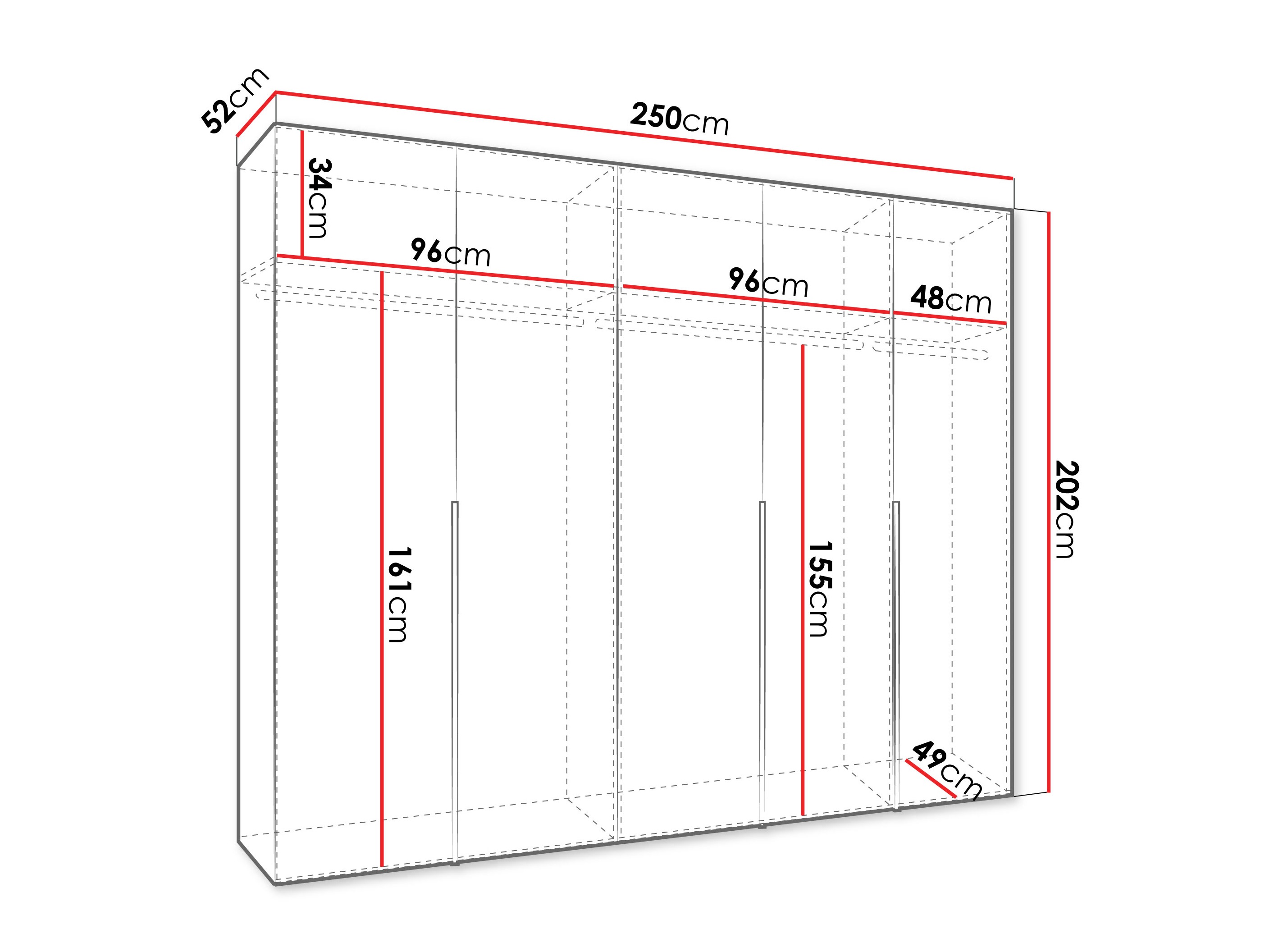 Riidekapp Hartford 538 (Valge)