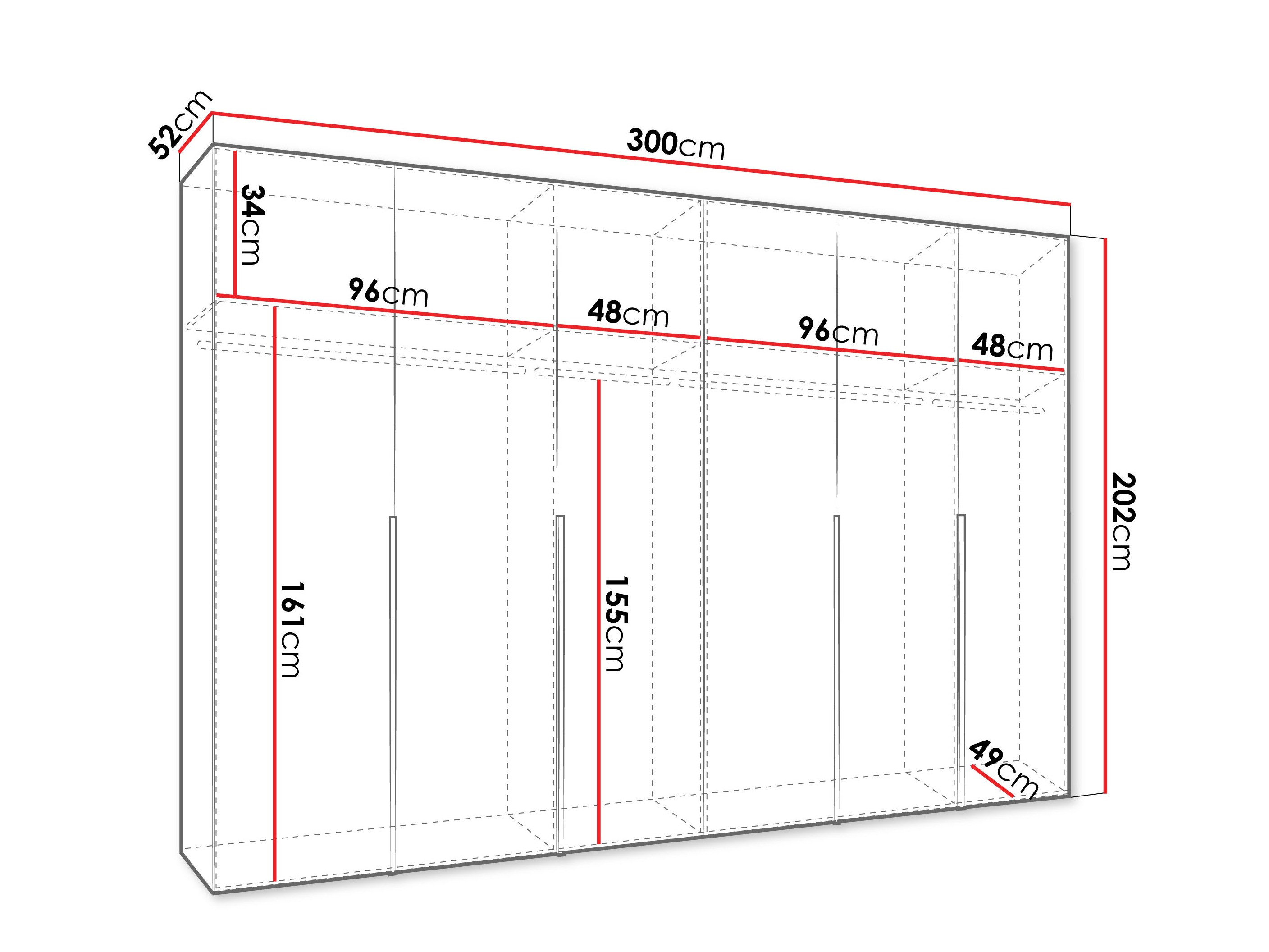 Riidekapp Hartford 539 (Must)