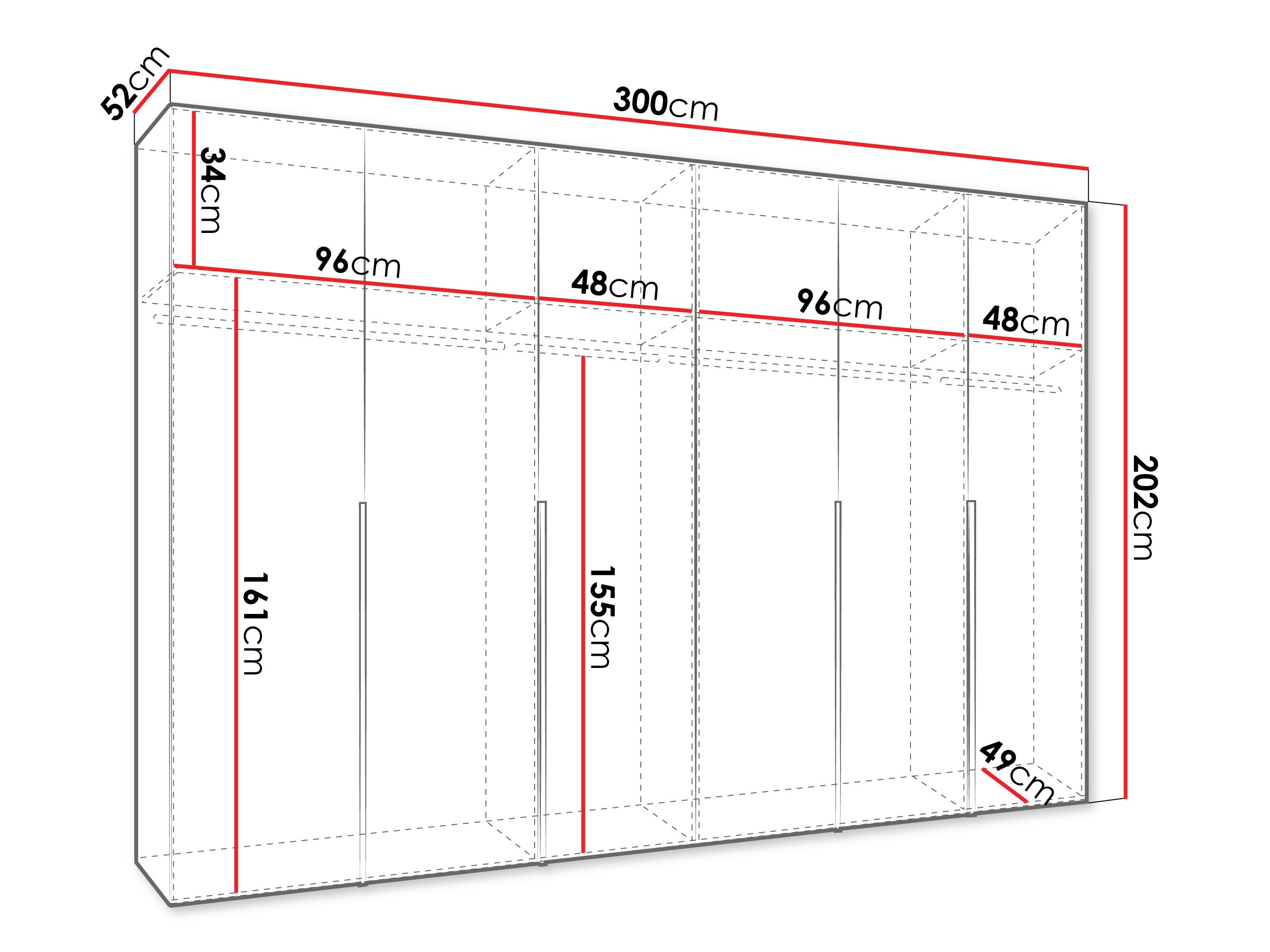 Riidekapp Hartford 539 (Must)