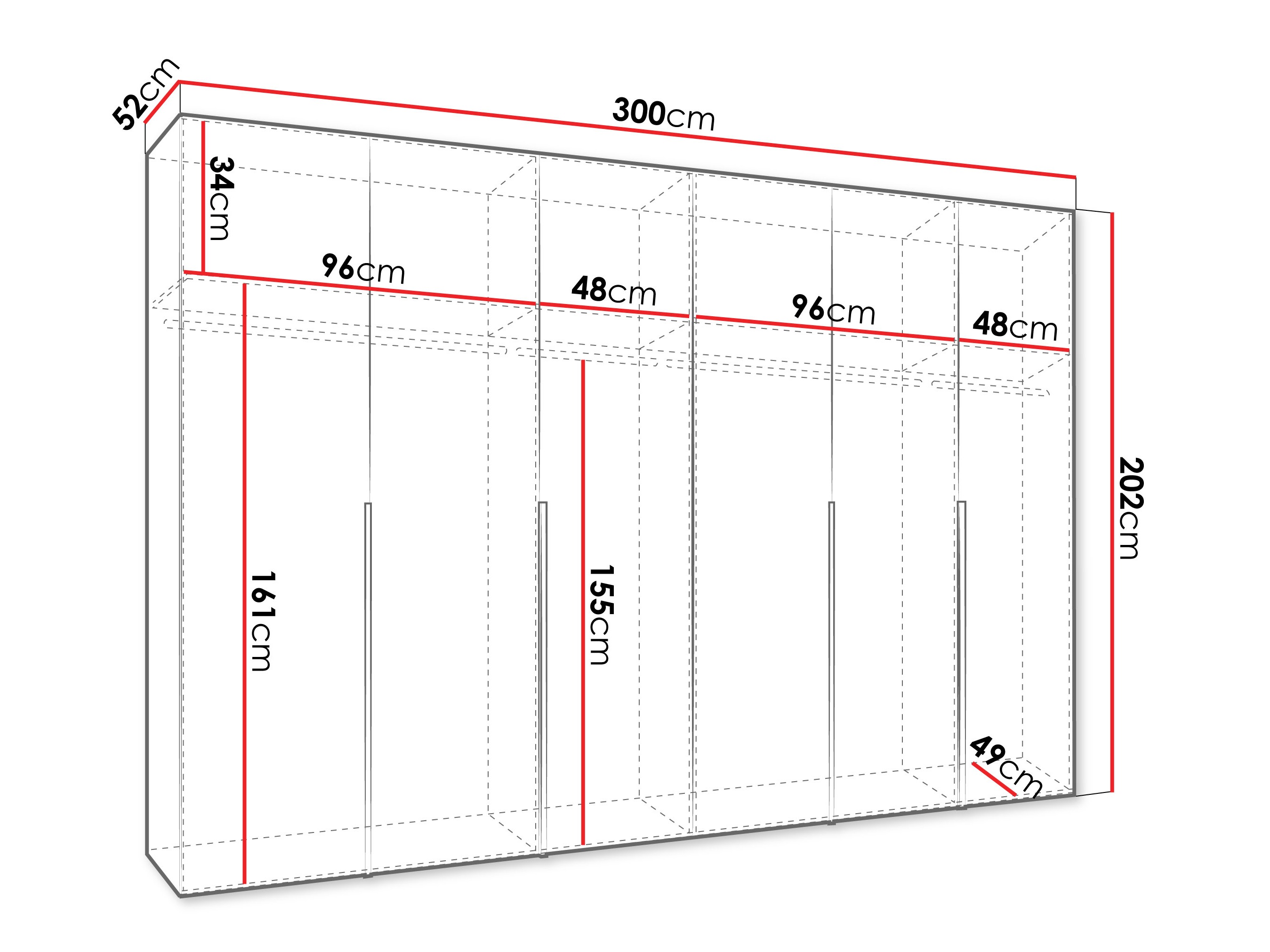 Riidekapp Hartford 539 (Valge)