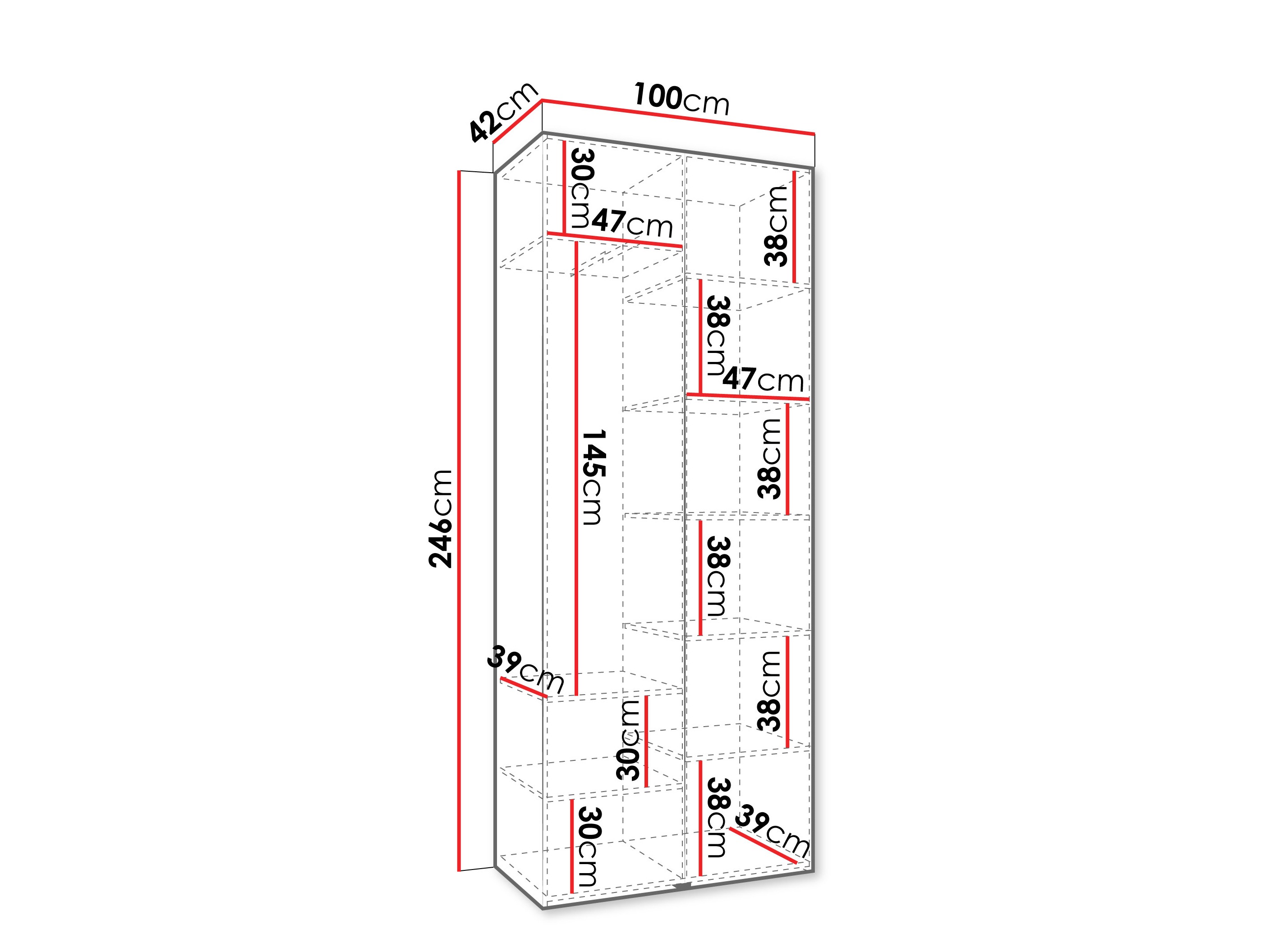 Riidekapp Hartford 540 (Valge)