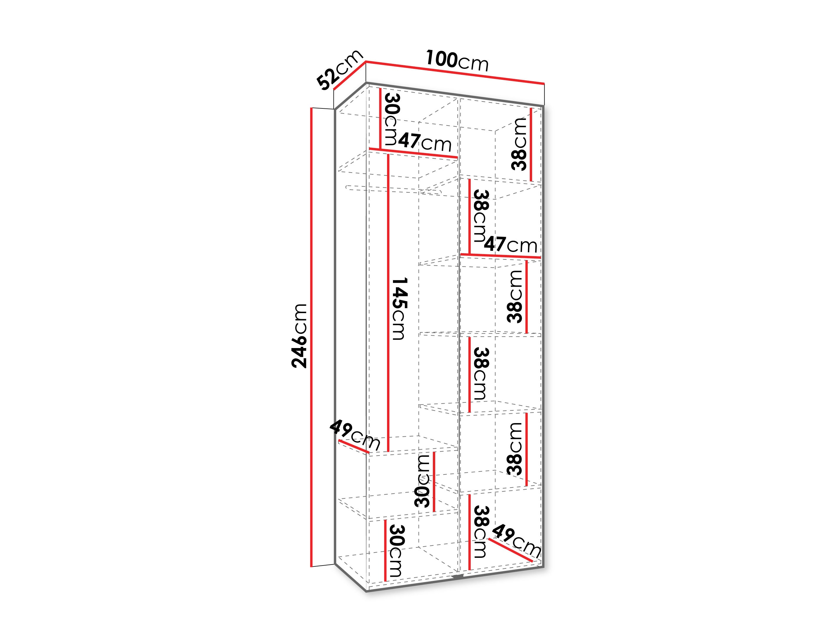 Riidekapp Hartford 540 (Valge)