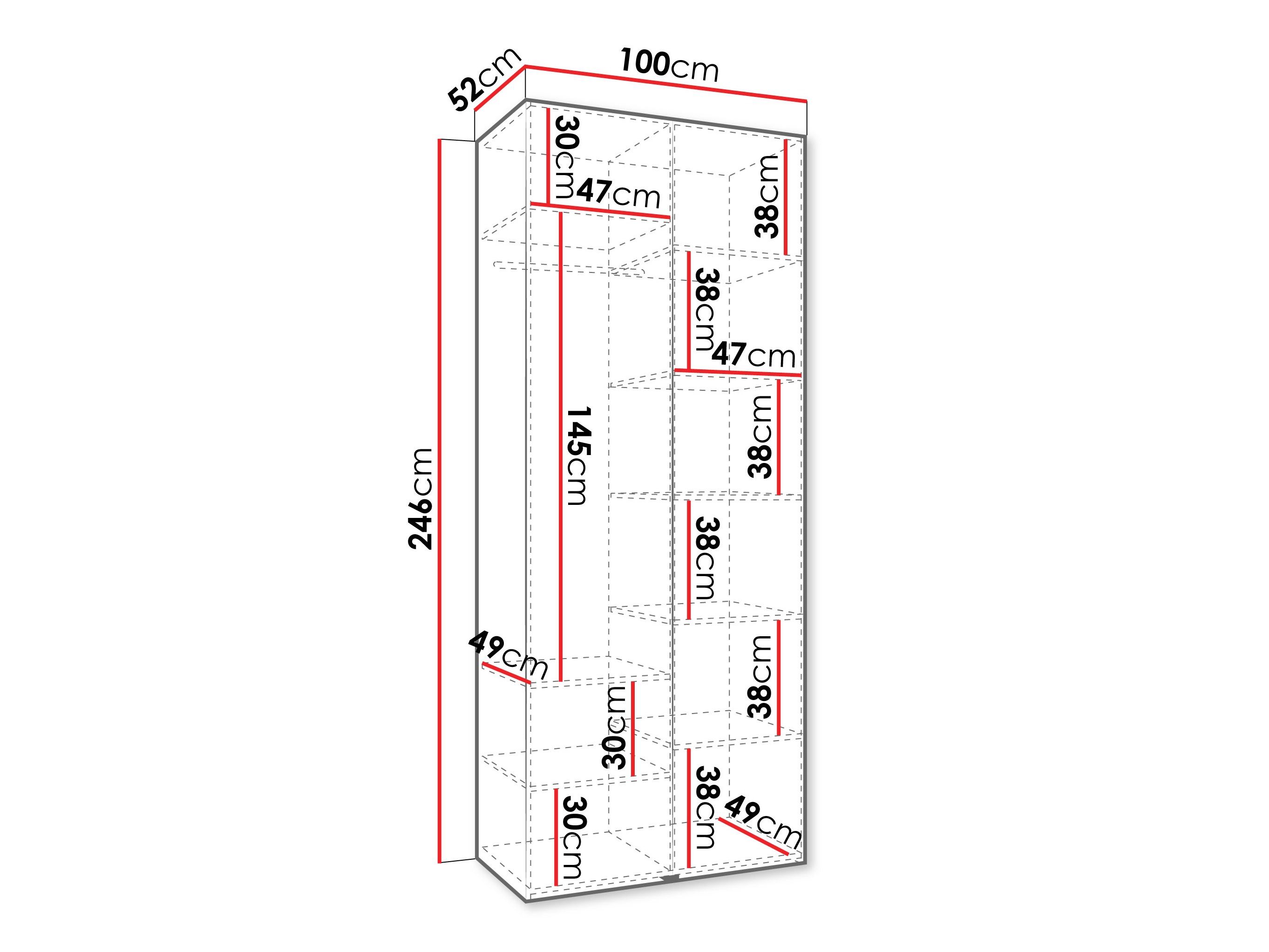 Riidekapp Hartford 540 (Valge)