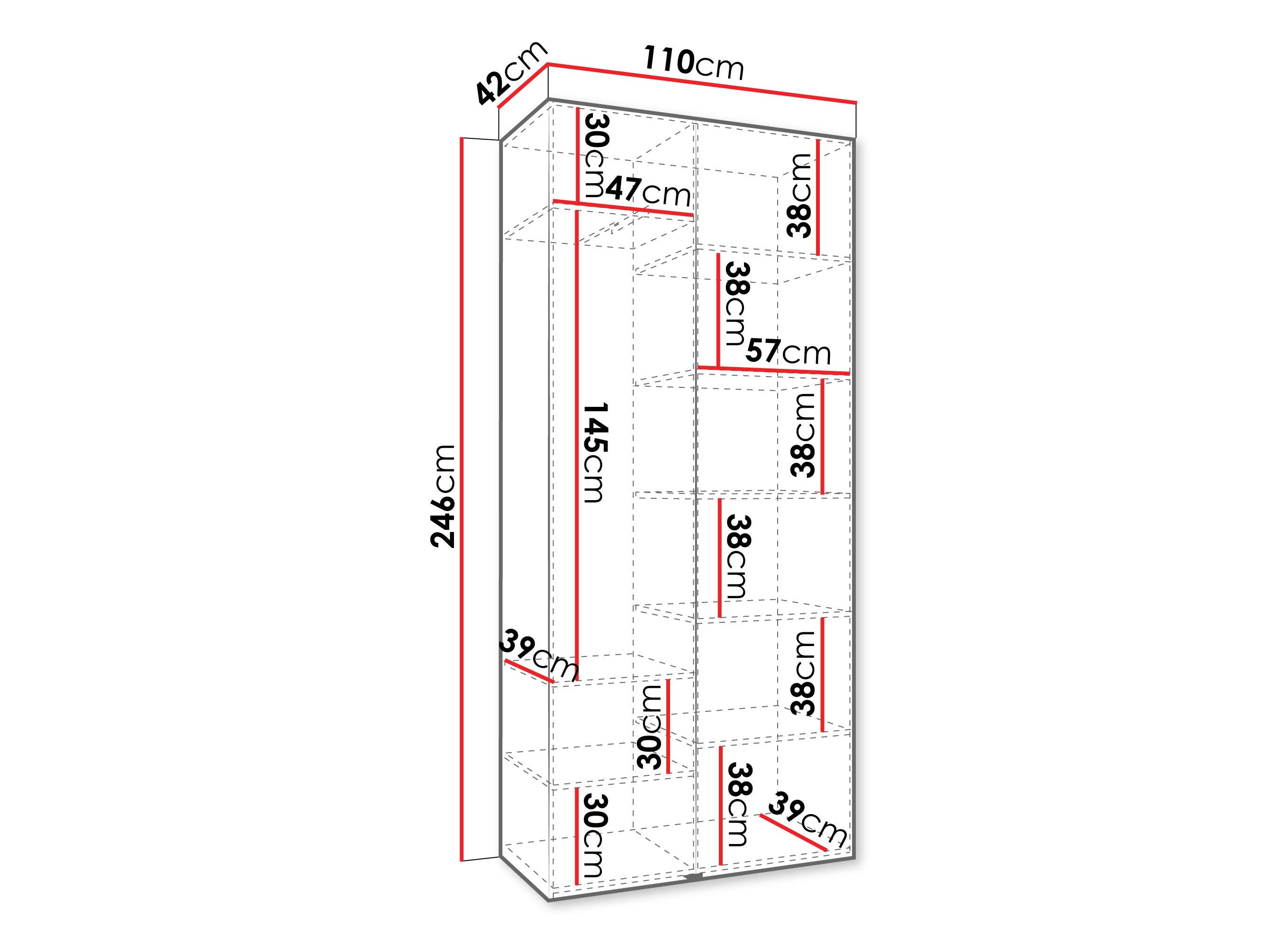 Riidekapp Hartford 540 (Valge)