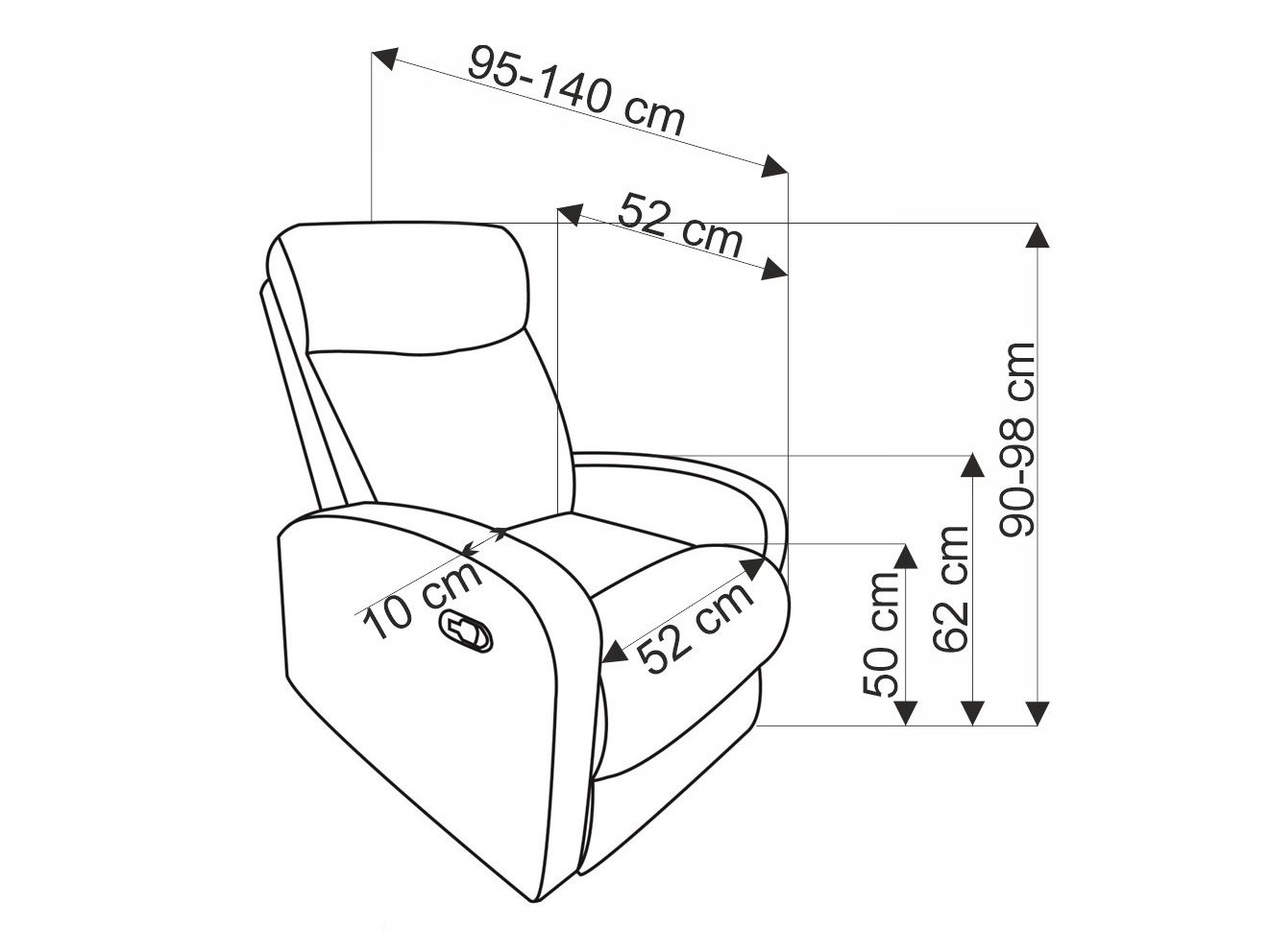 Tugitool recliner Houston 1518 (Oranž)