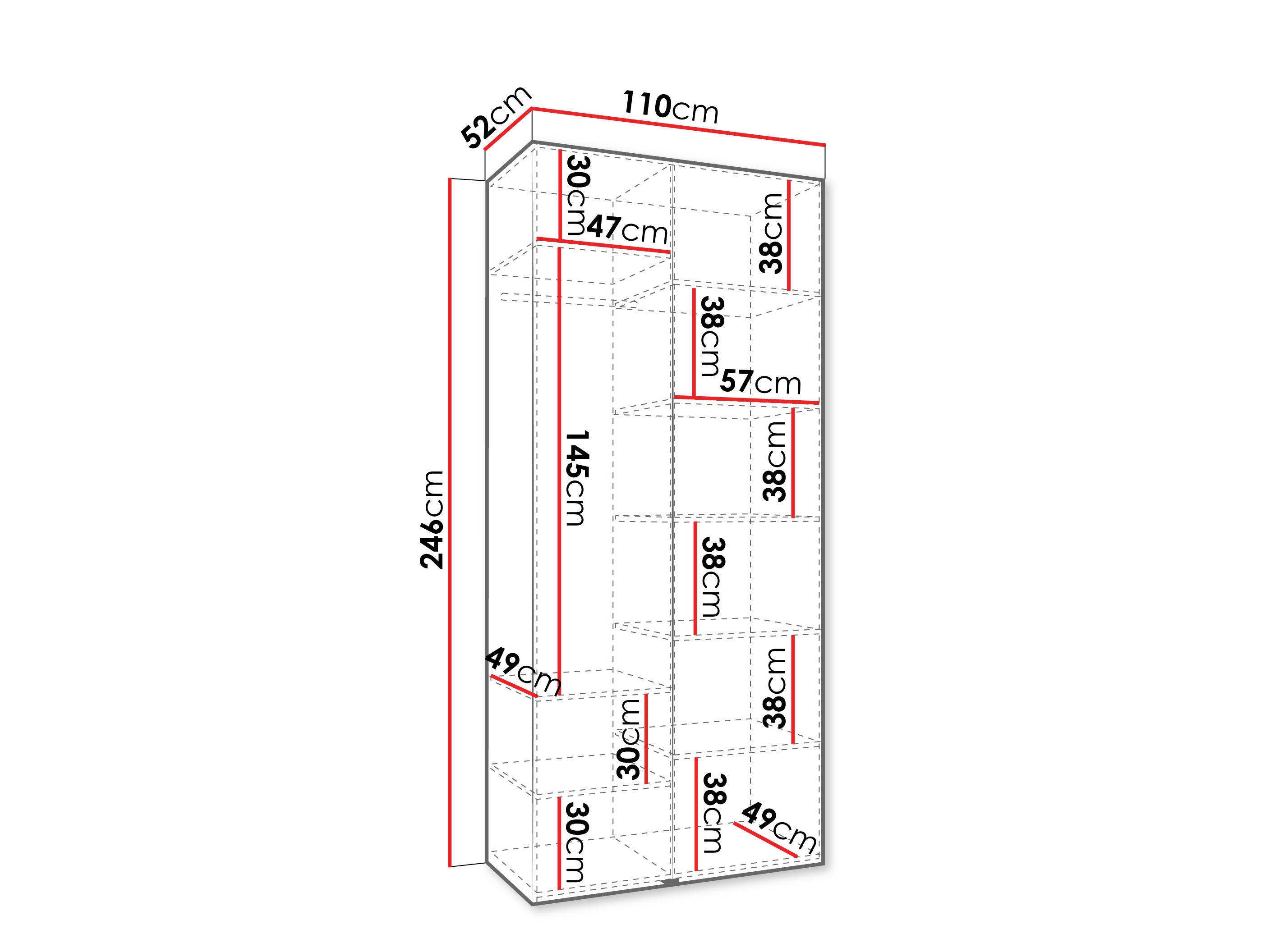 Riidekapp Hartford 540 (Valge)