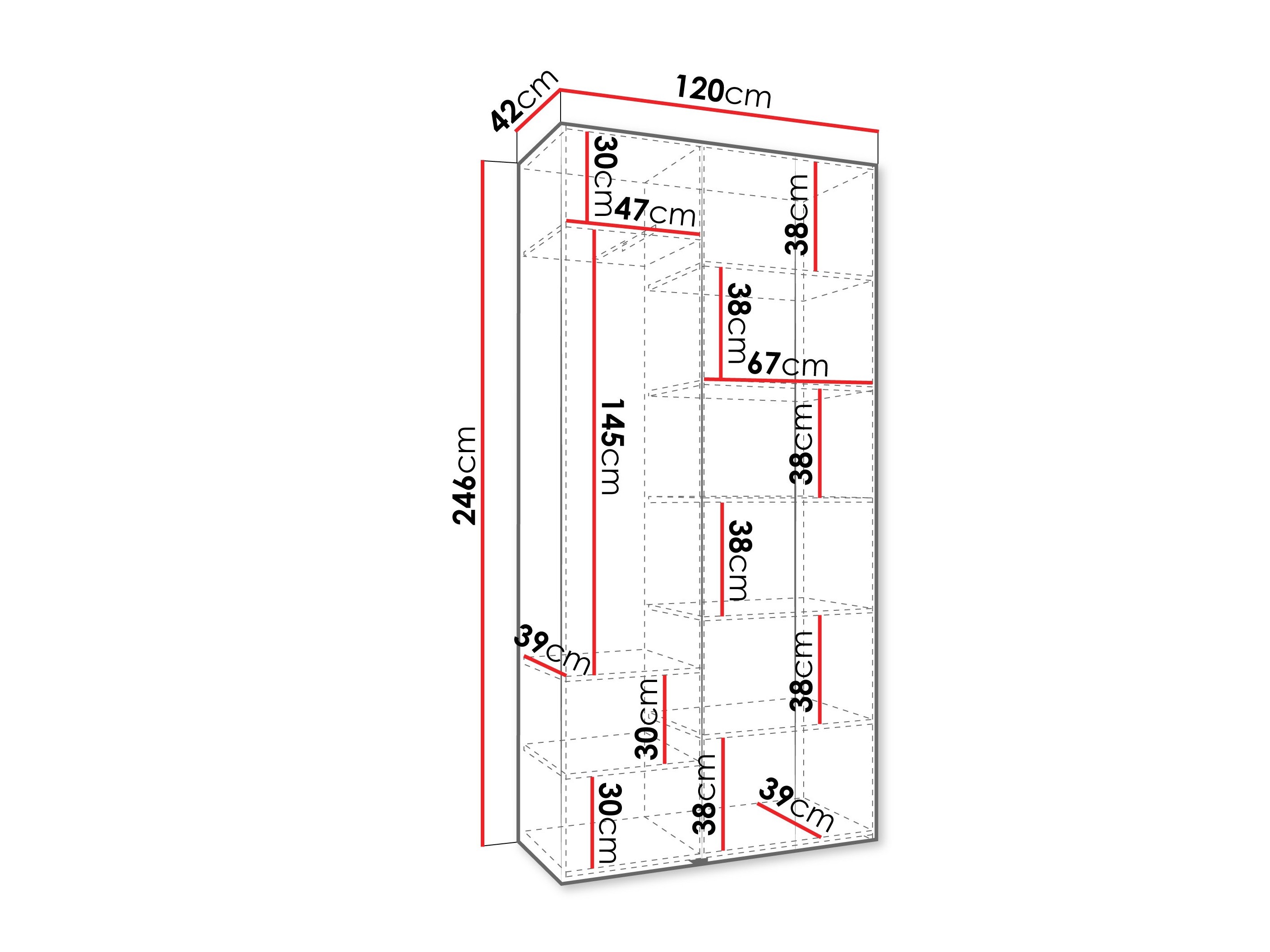 Riidekapp Hartford 544 (Valge)