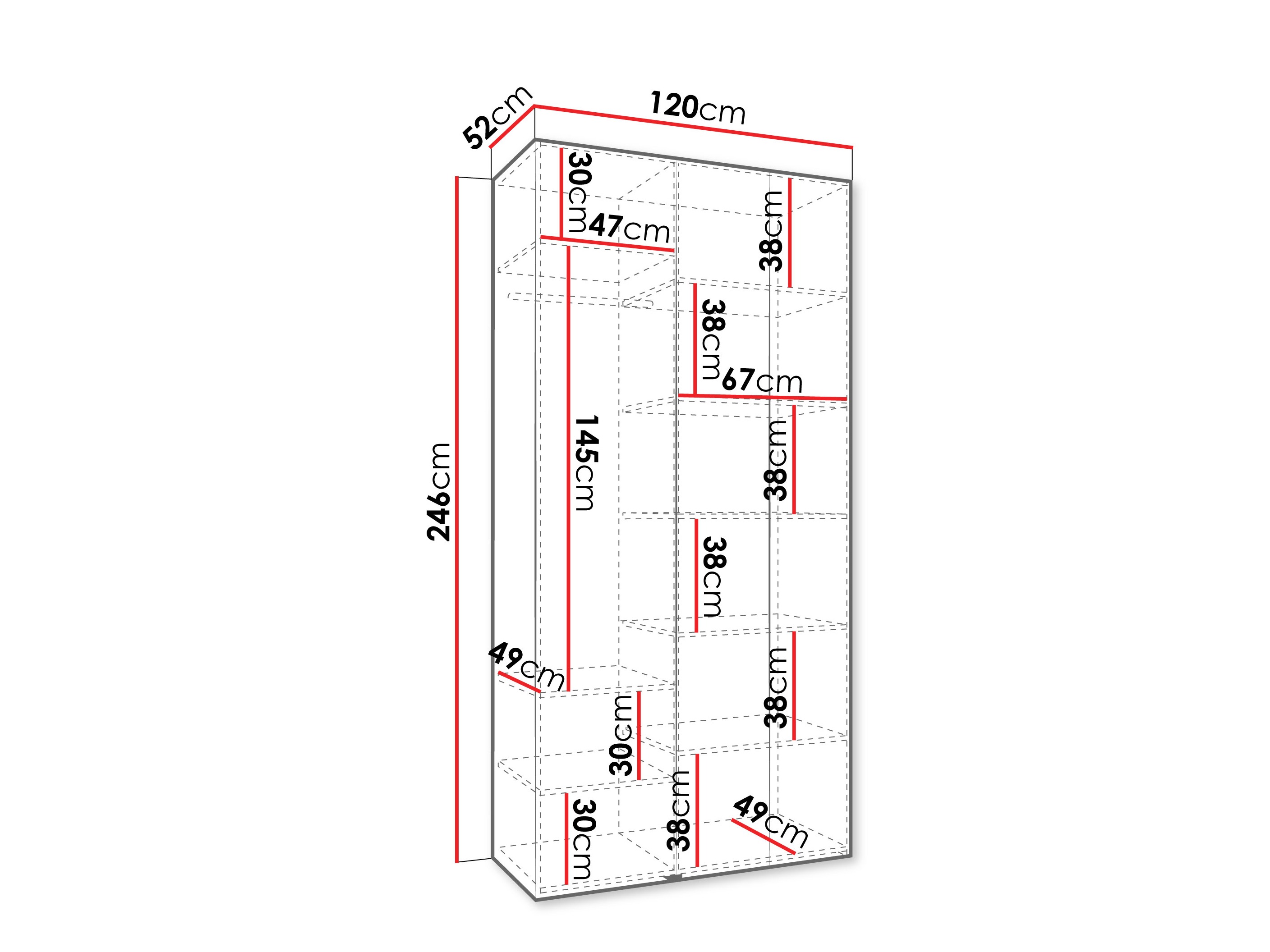 Riidekapp Hartford 544 (Valge)