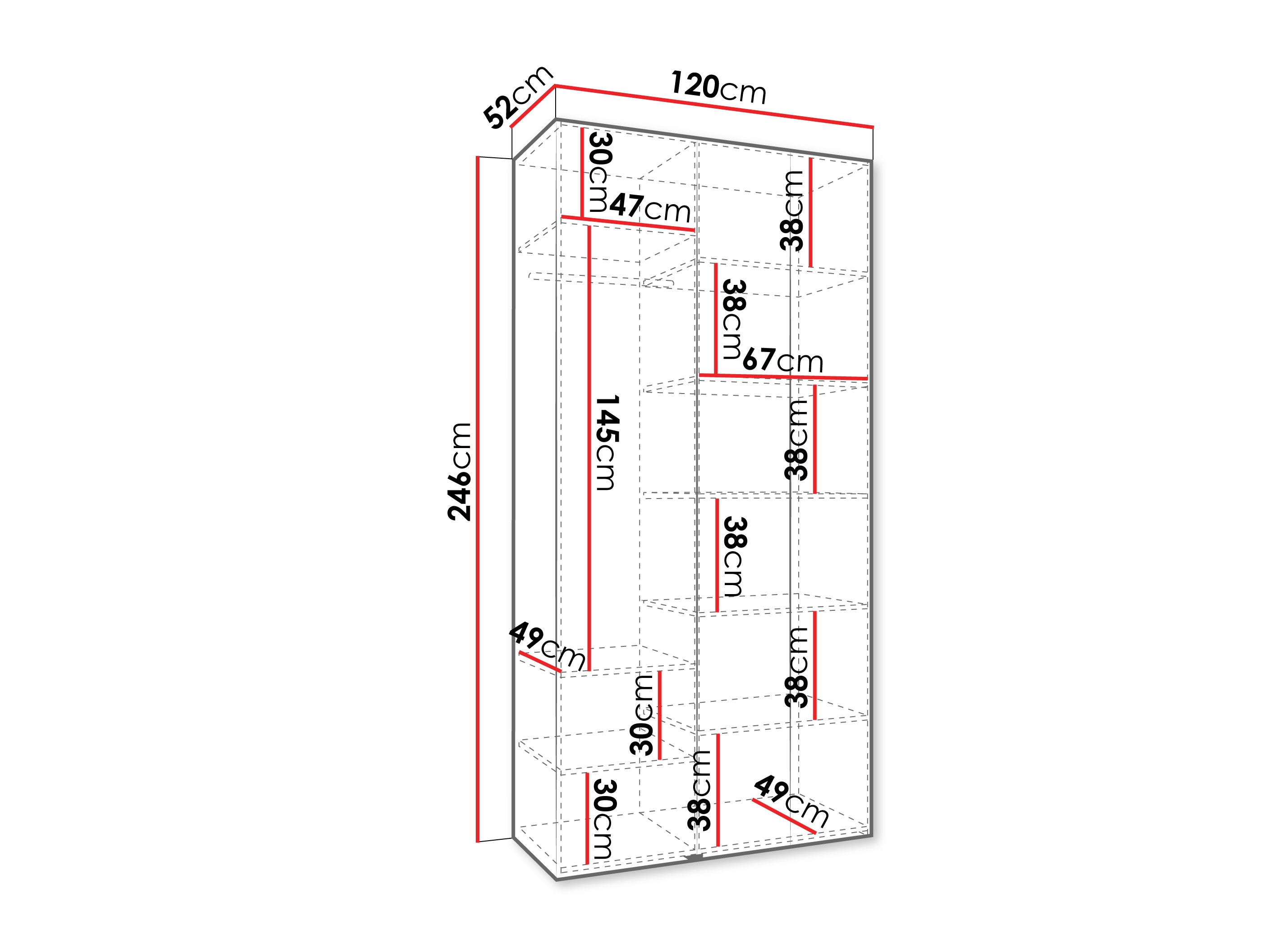 Riidekapp Hartford 544 (Valge)