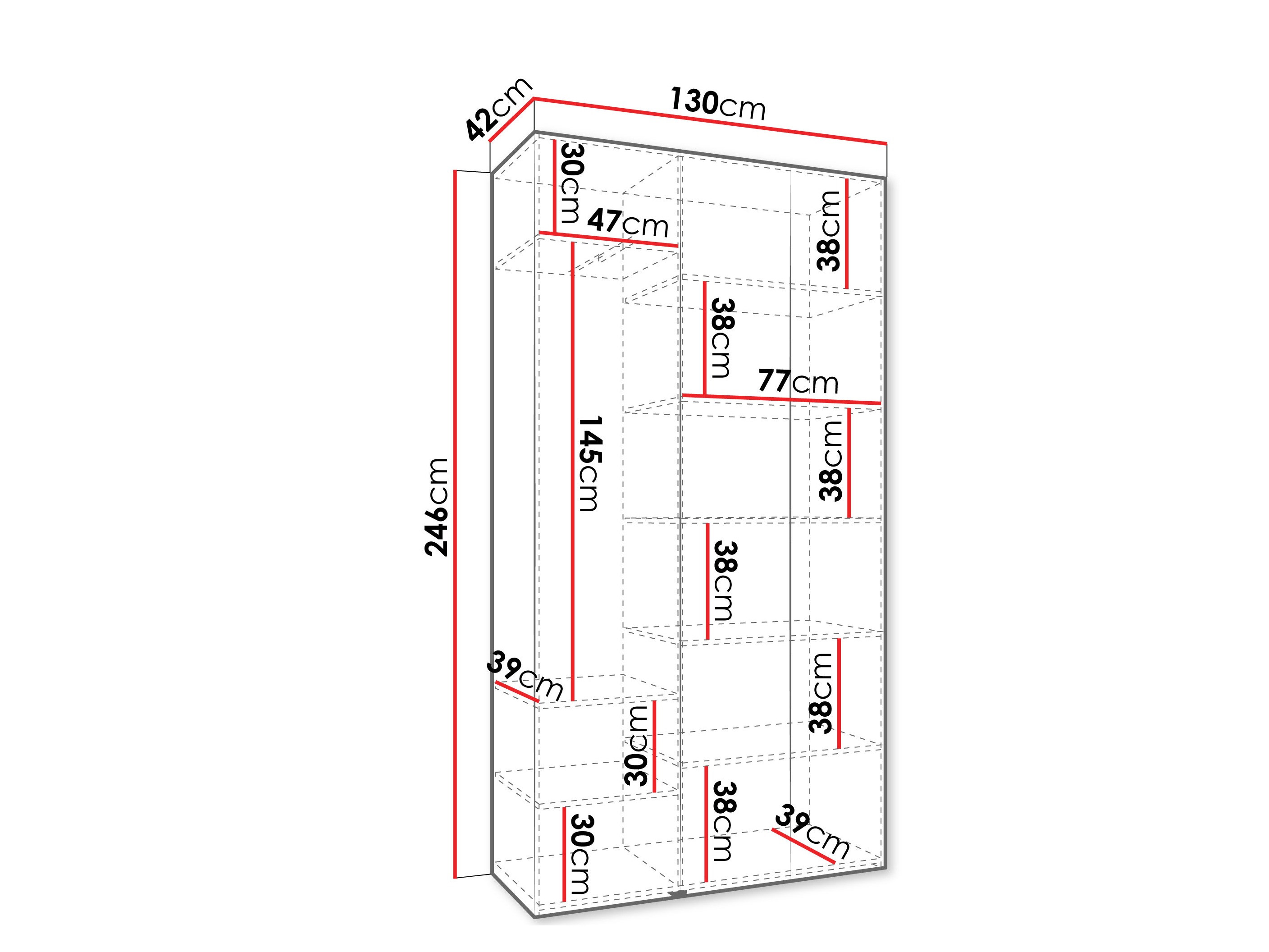 Riidekapp Hartford 544 (Valge)