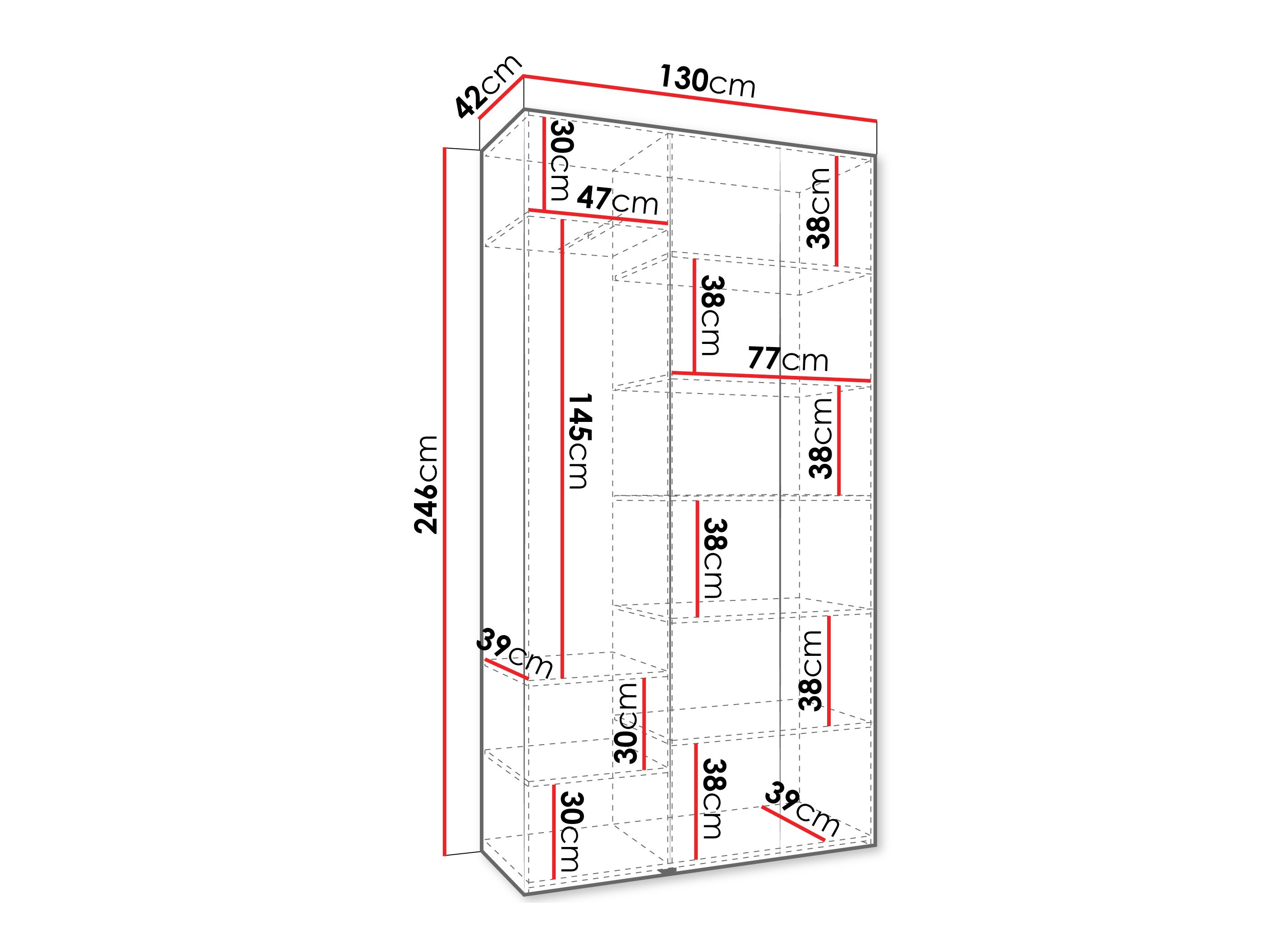 Riidekapp Hartford 544 (Valge)