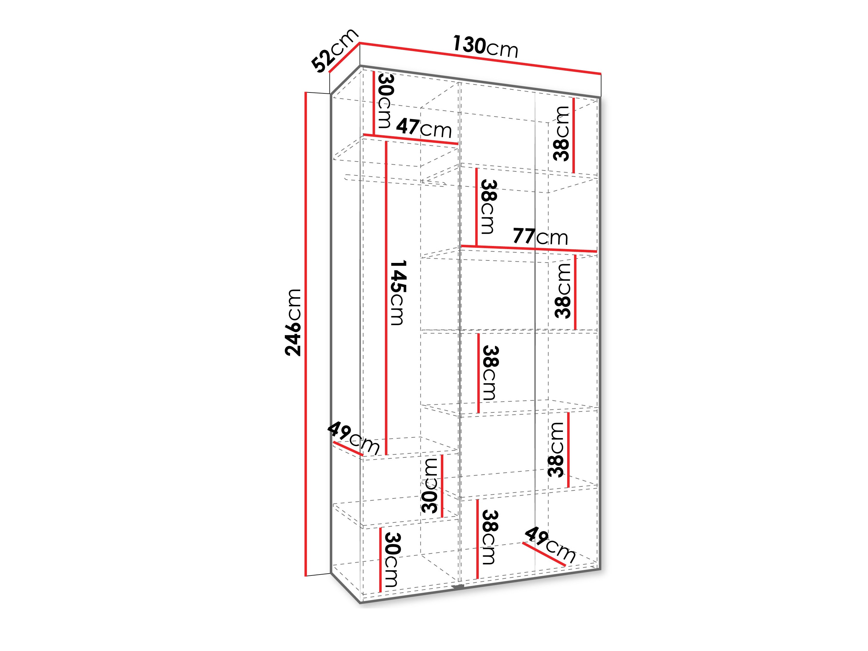 Riidekapp Hartford 544 (Valge)