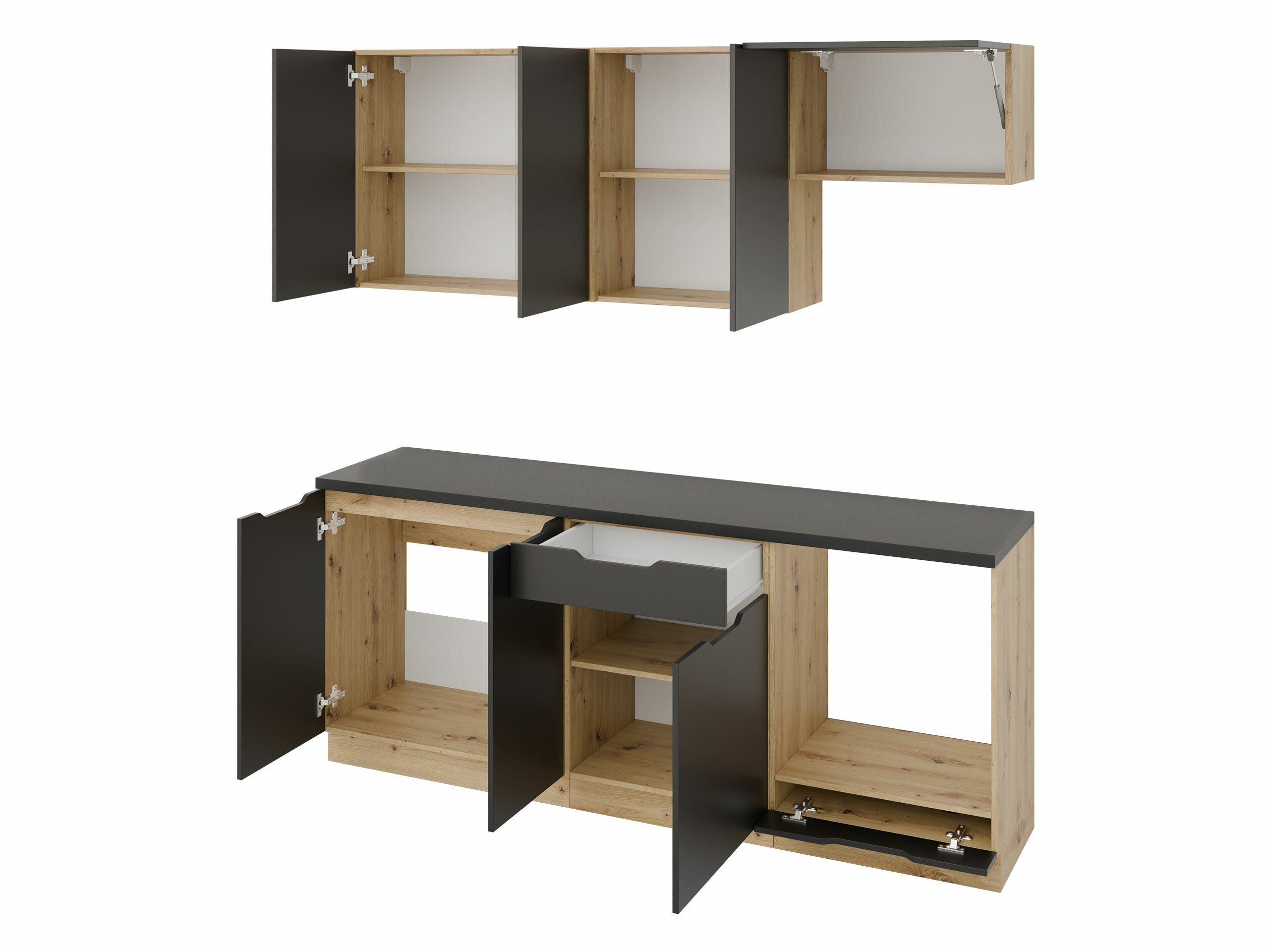 Köögikomplekt Trenton 180 (Helehall + Artisan tamm)