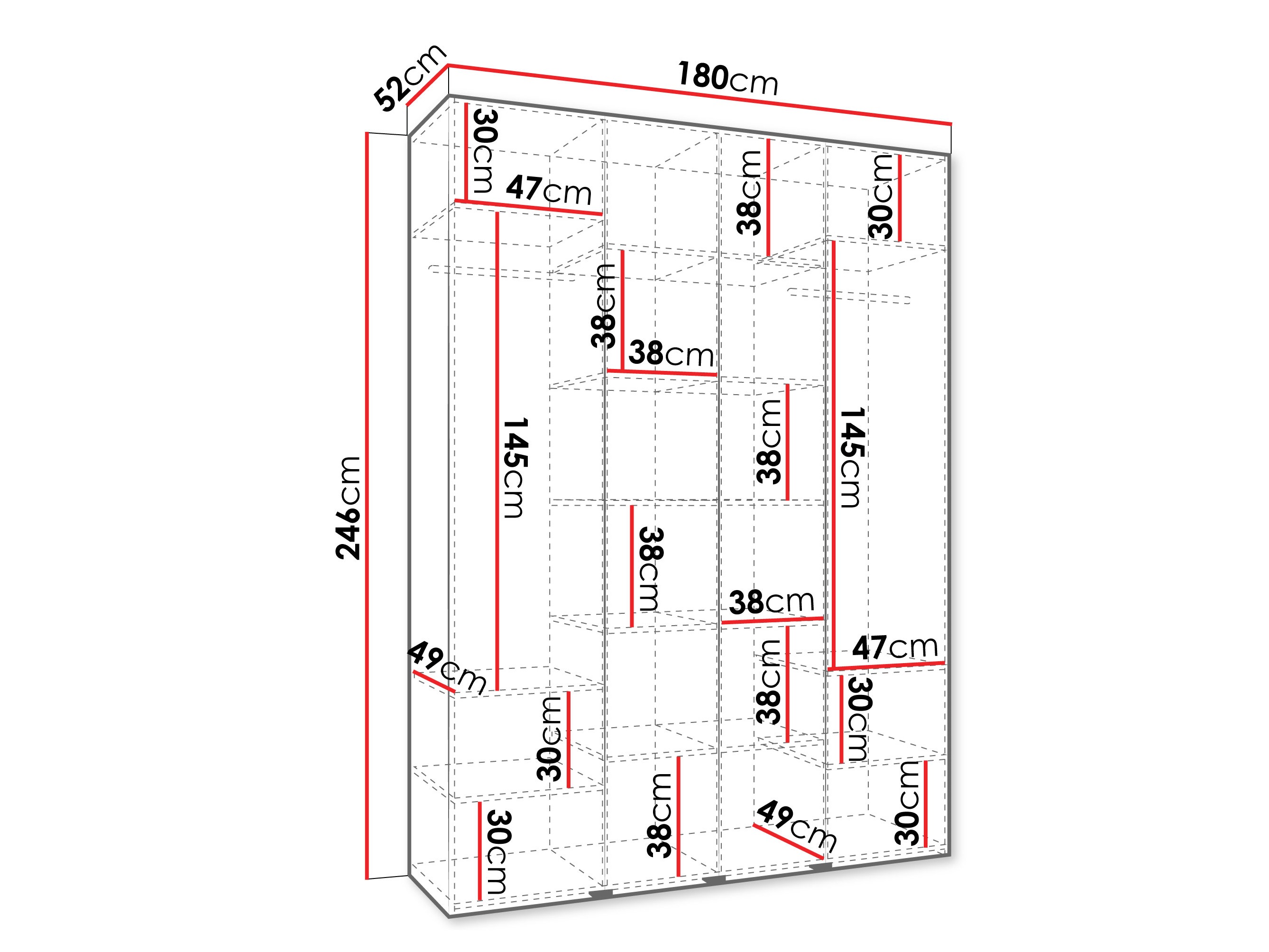 Riidekapp Hartford 554 (Valge)