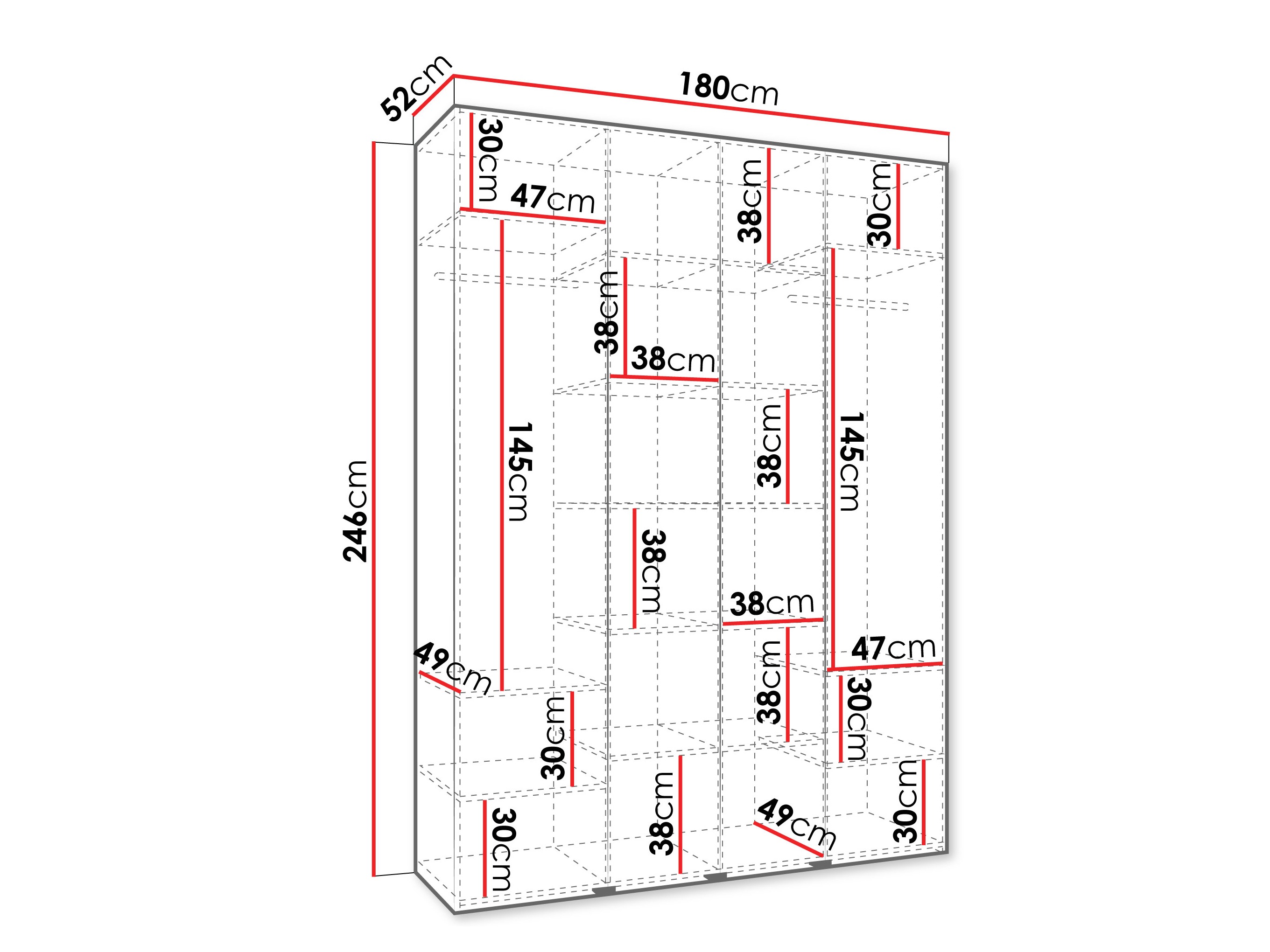 Riidekapp Hartford 554 (Valge)