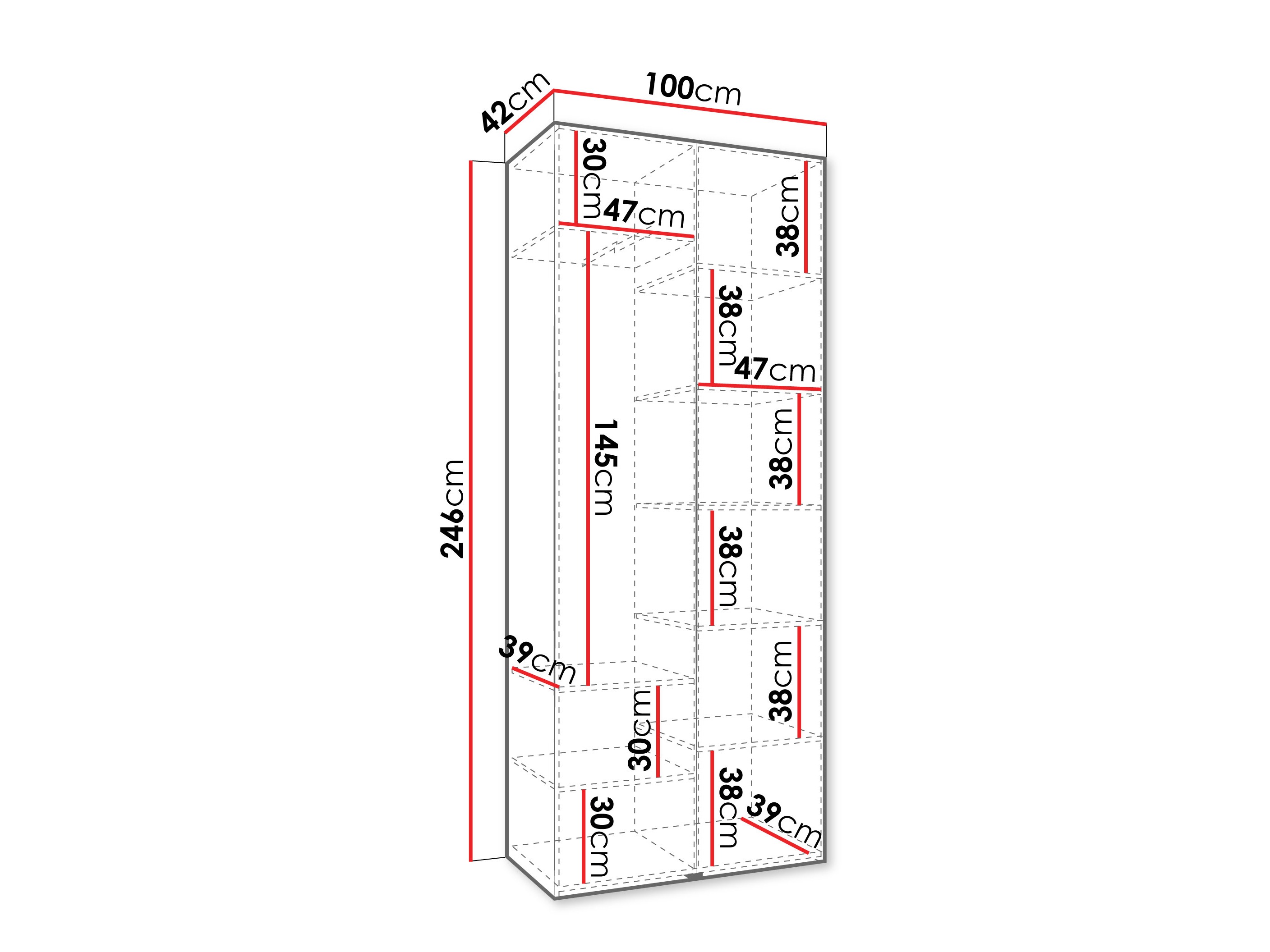 Riidekapp Hartford 562 (Valge)