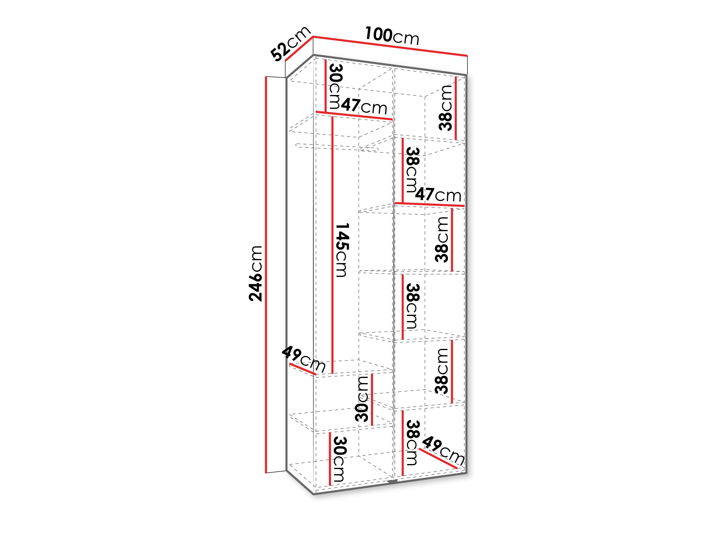 Riidekapp Hartford 562 (Valge)
