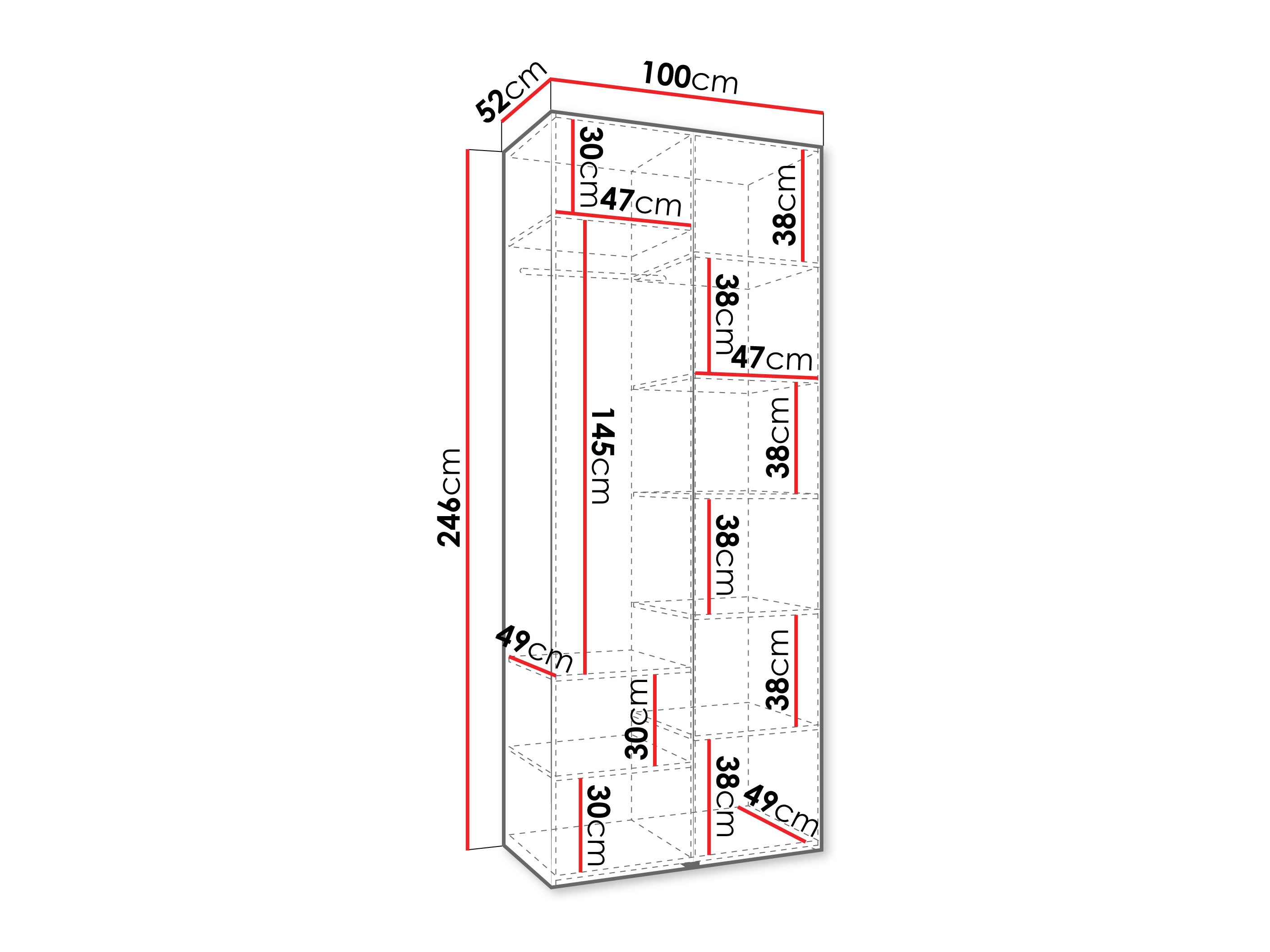 Riidekapp Hartford 562 (Valge)