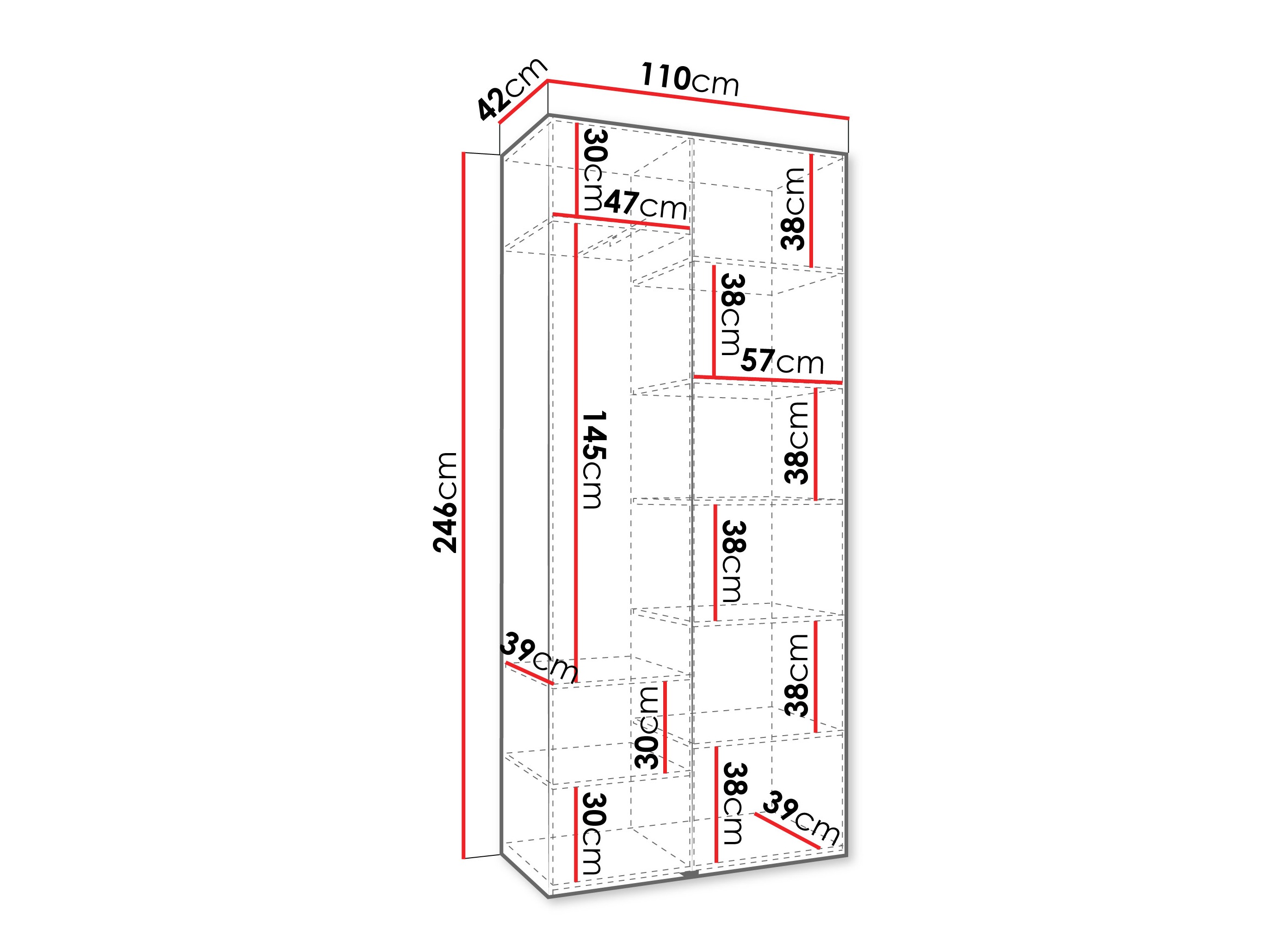 Riidekapp Hartford 562 (Valge)