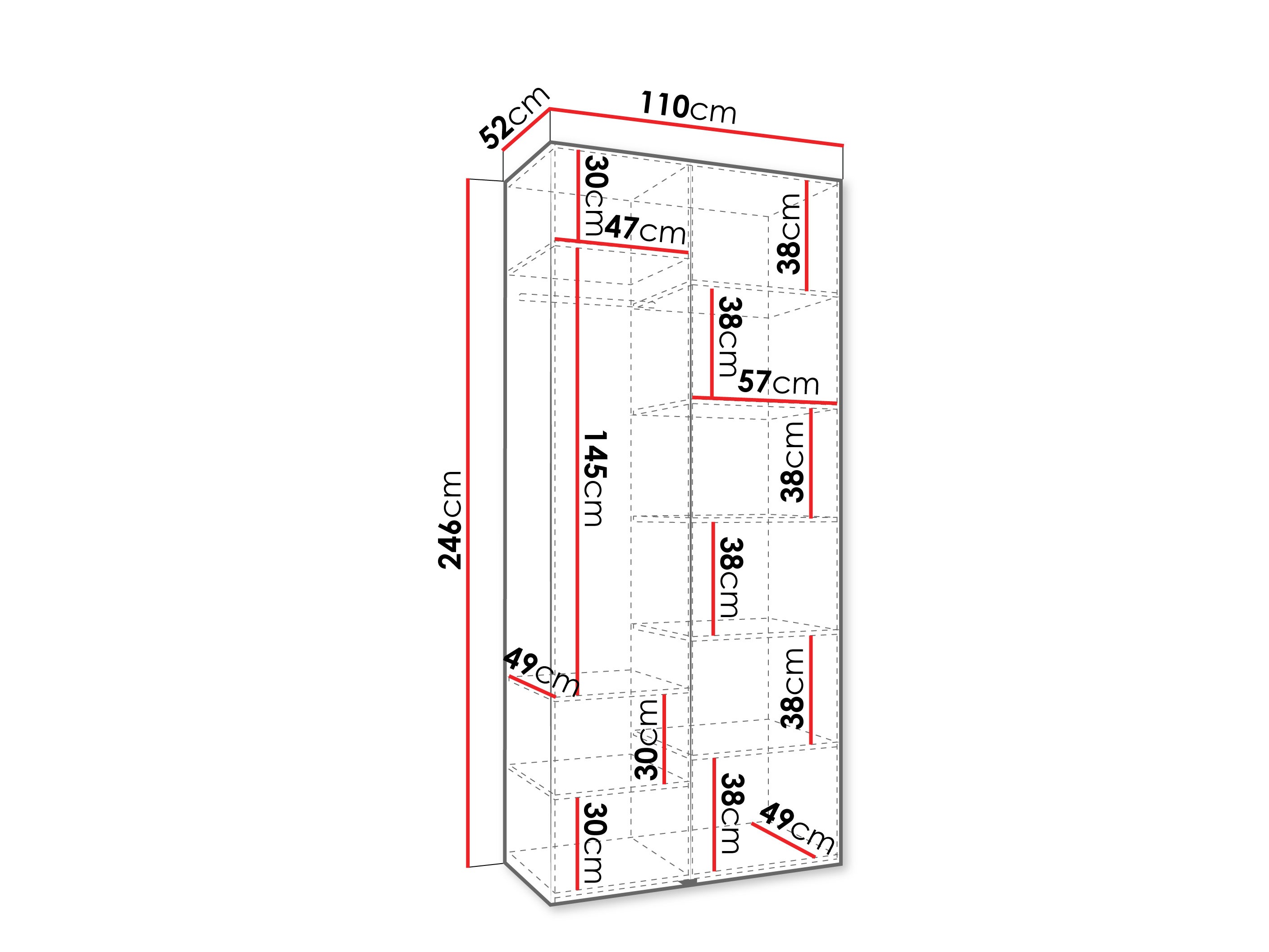 Riidekapp Hartford 562 (Valge)