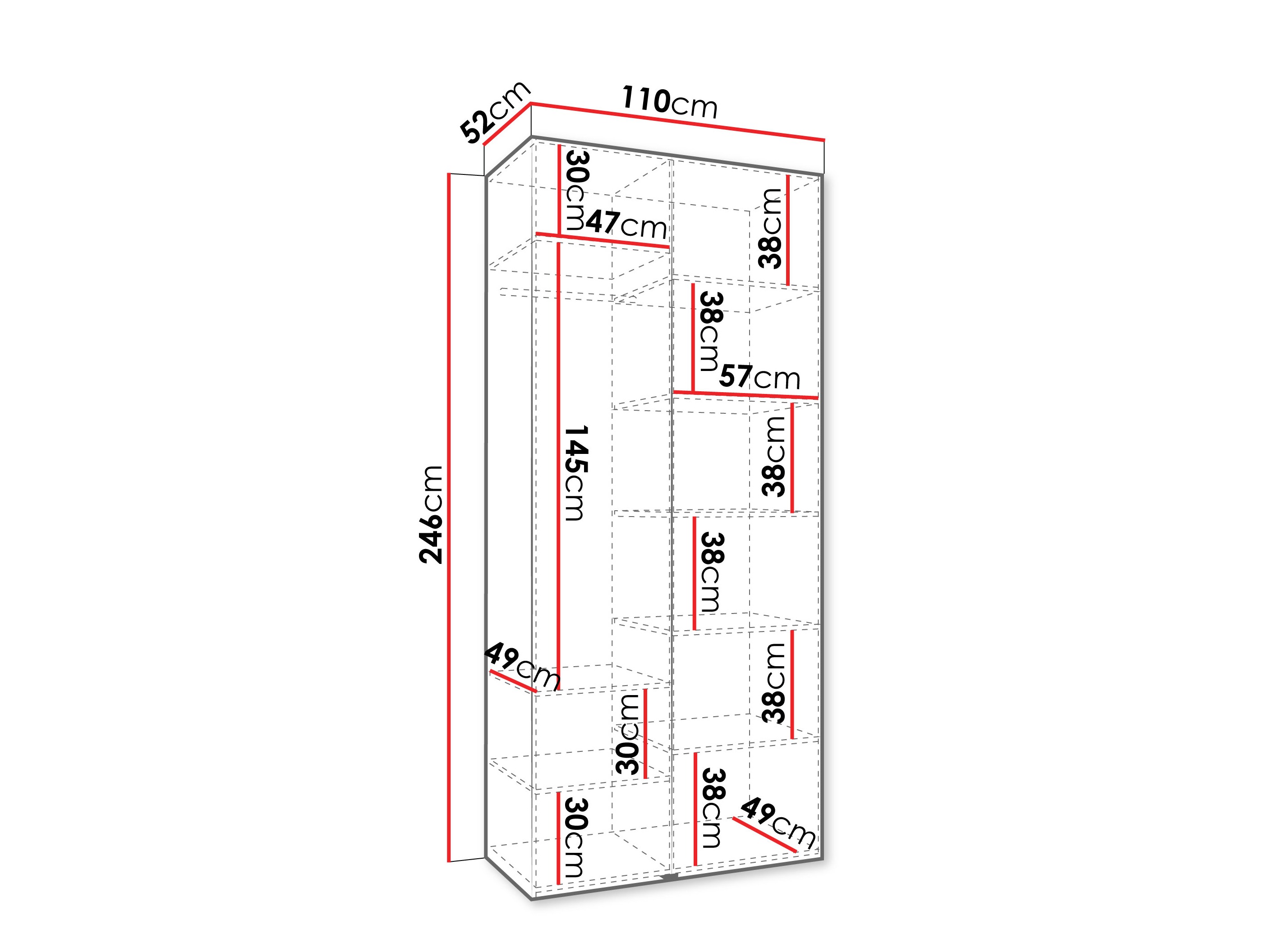 Riidekapp Hartford 562 (Valge)
