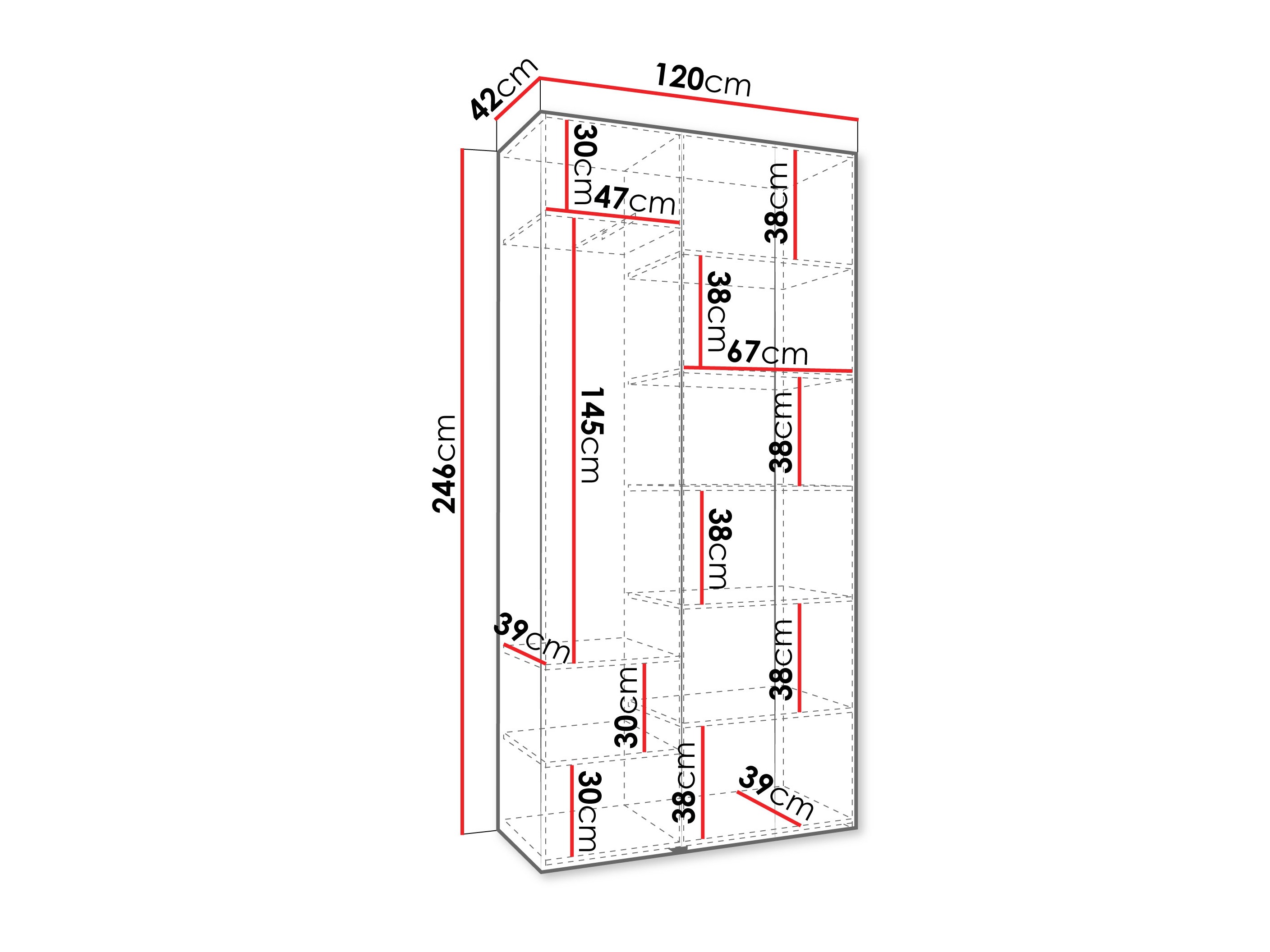Riidekapp Hartford 563 (Valge)