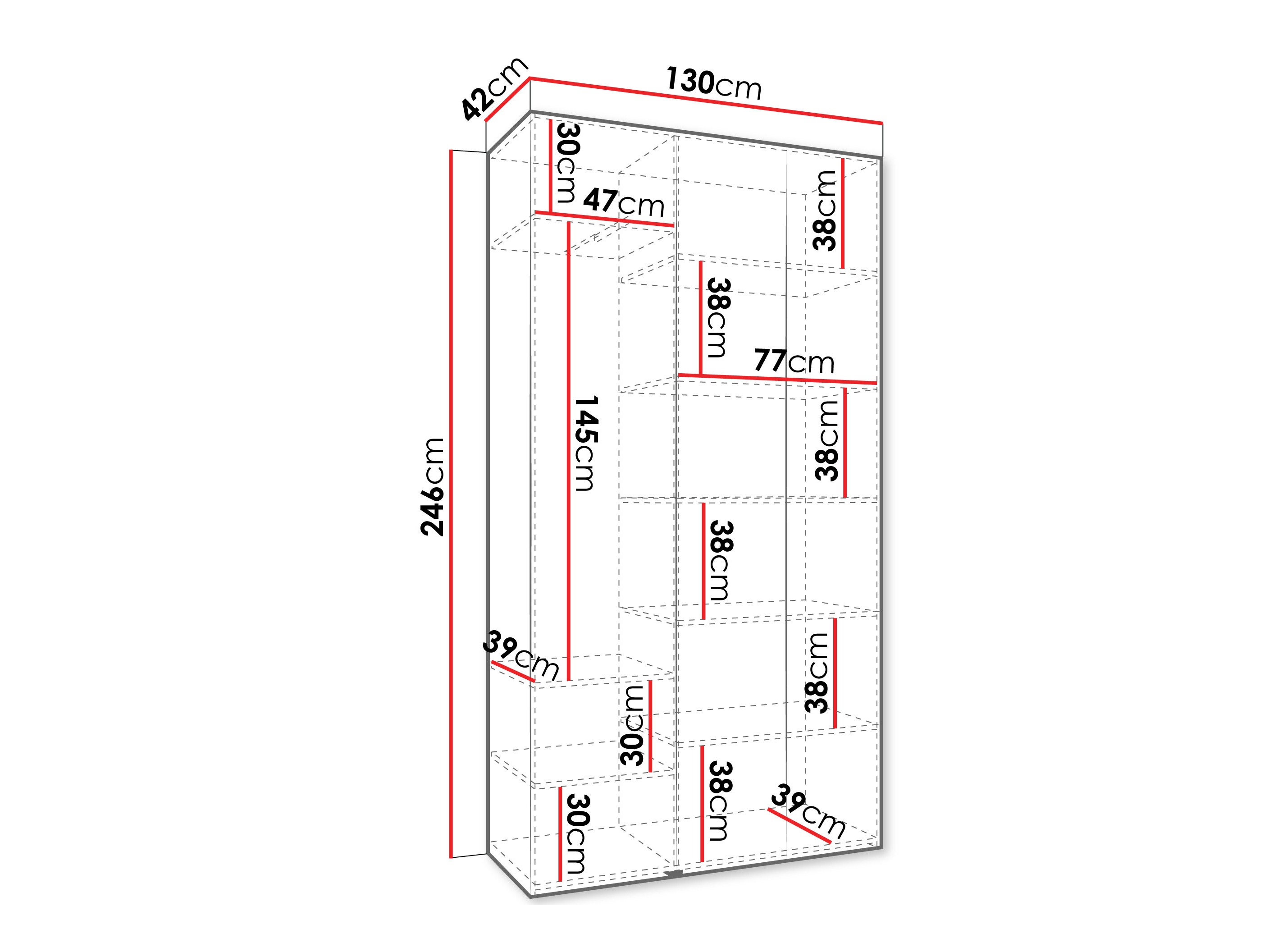 Riidekapp Hartford 563 (Valge)