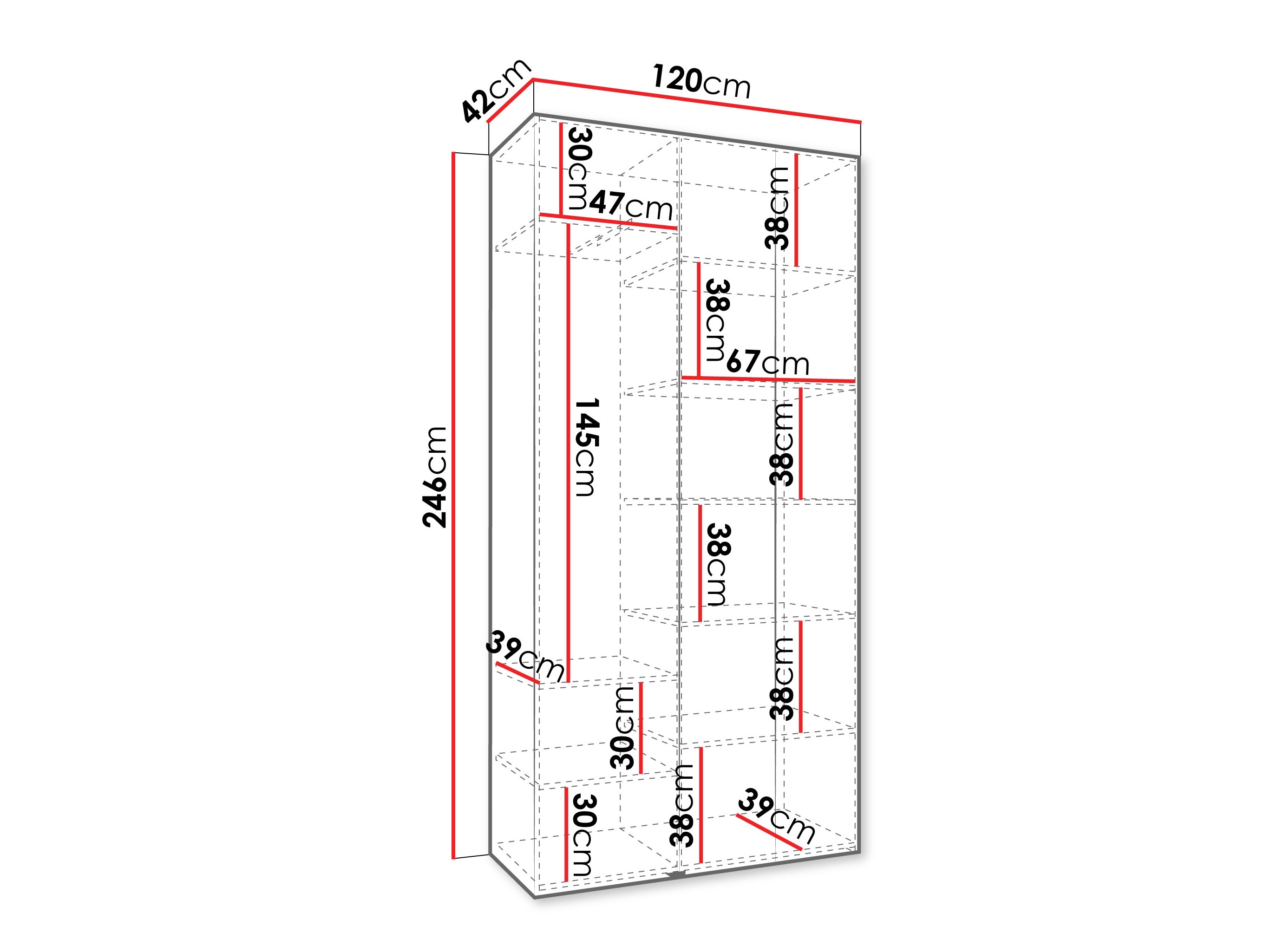 Riidekapp Hartford 563 (Valge)