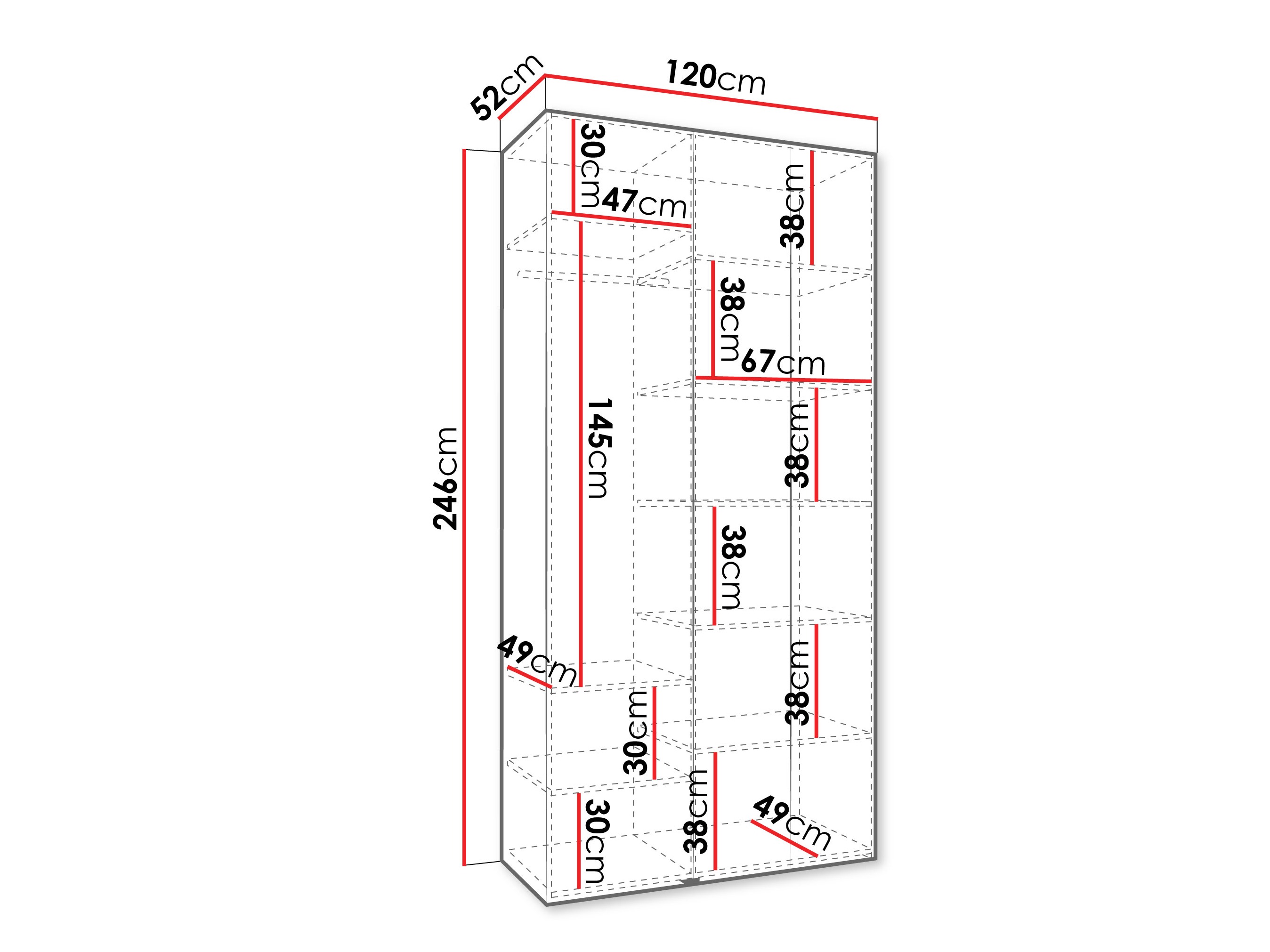 Riidekapp Hartford 563 (Valge)