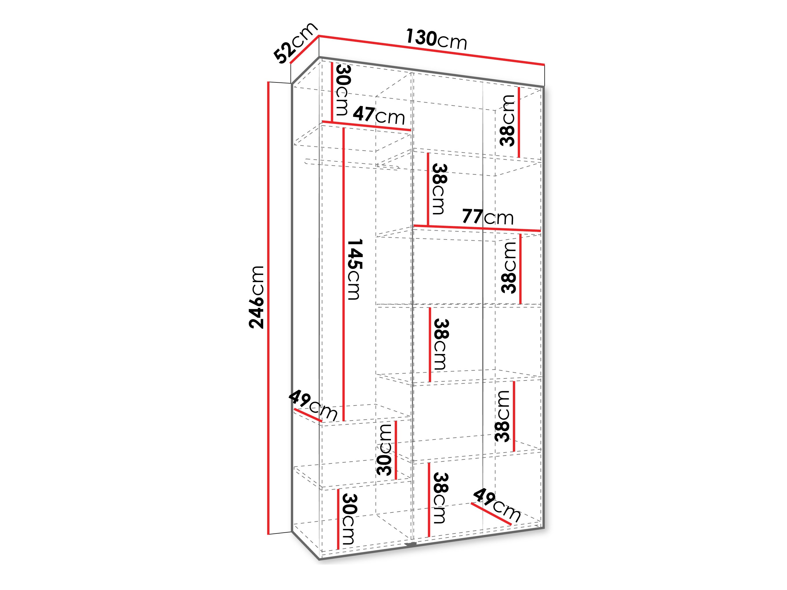 Riidekapp Hartford 563 (Valge)