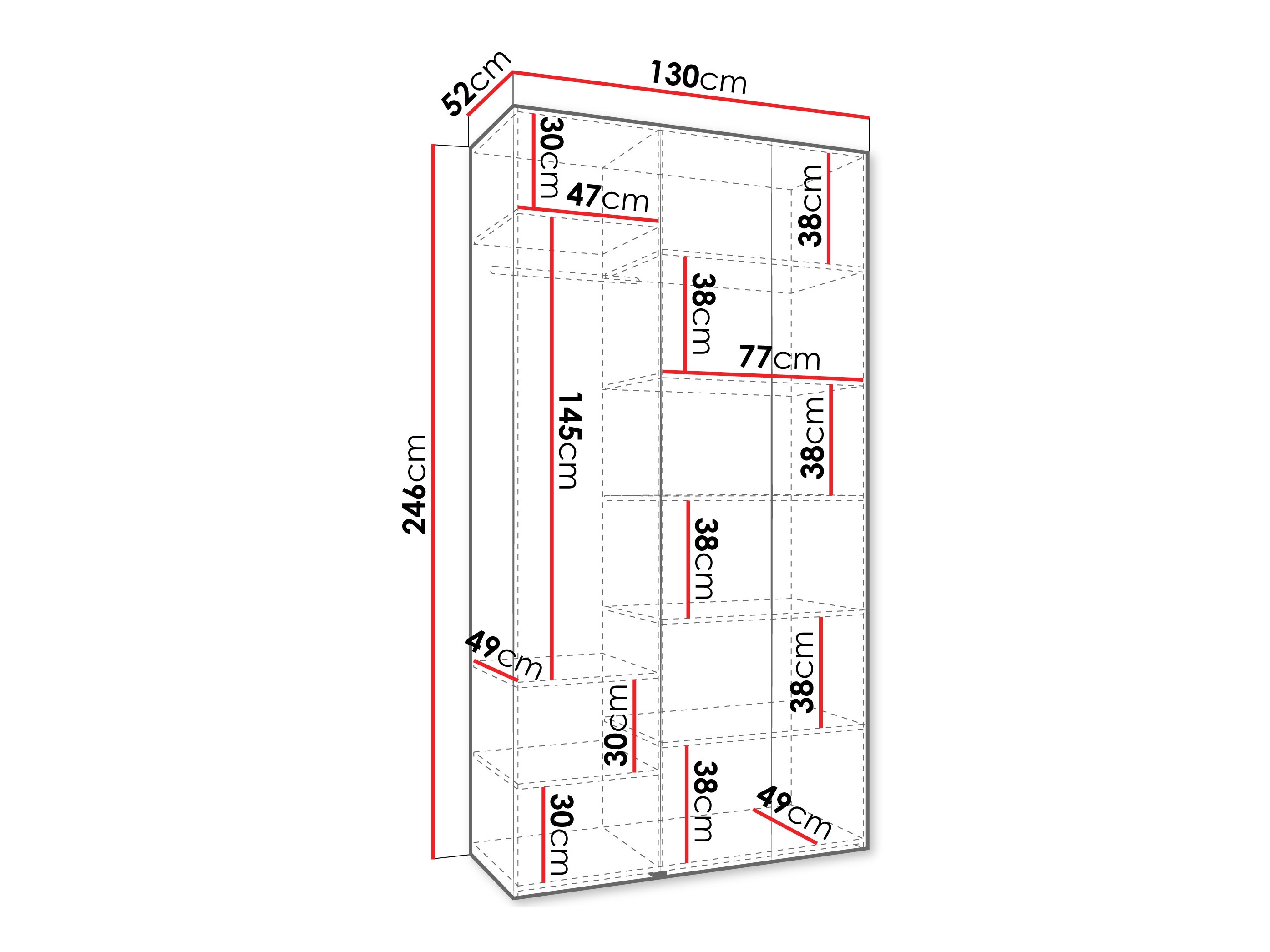 Riidekapp Hartford 563 (Valge)