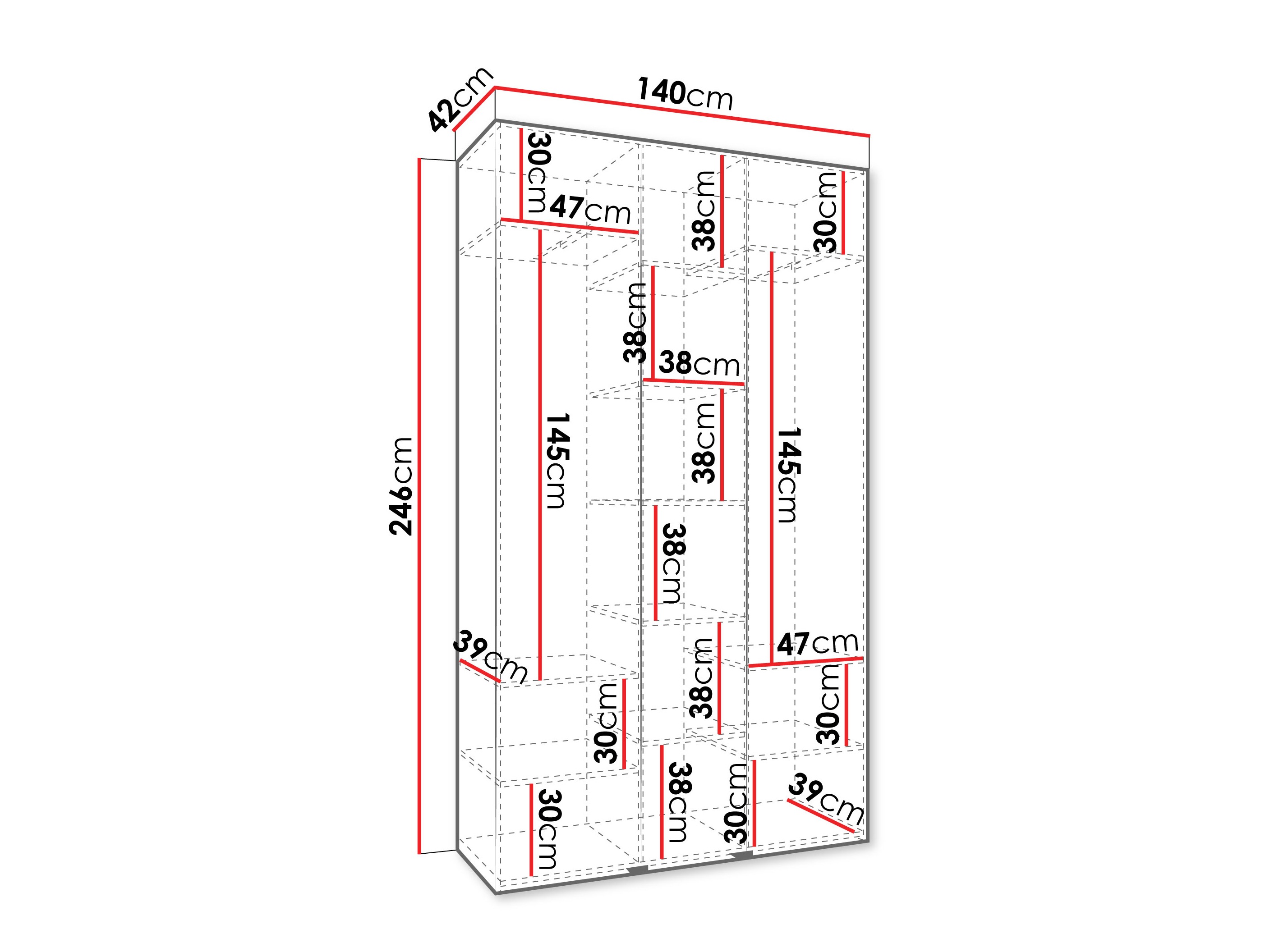 Riidekapp Hartford 563 (Valge)