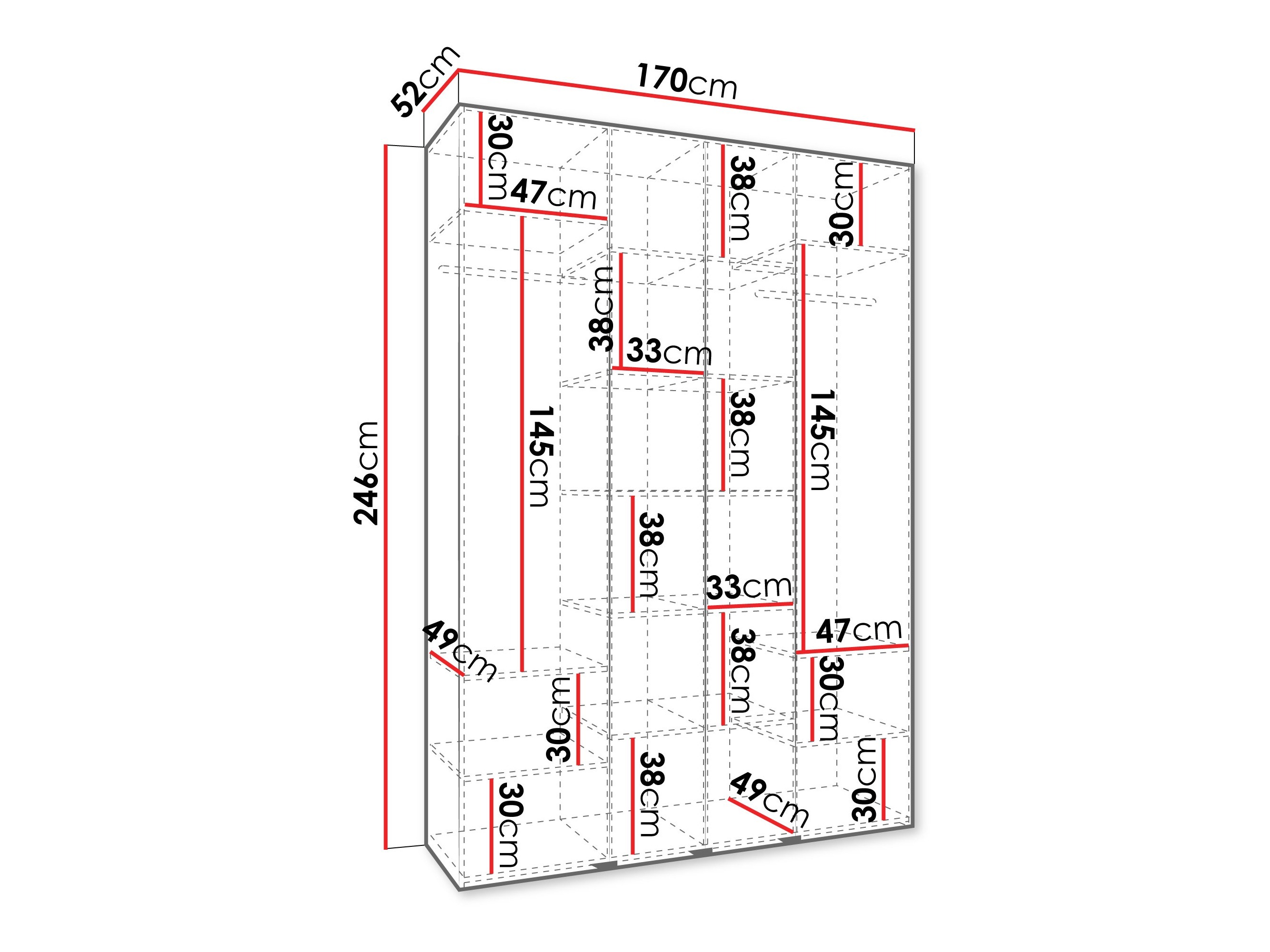 Riidekapp Hartford 564 (Valge)