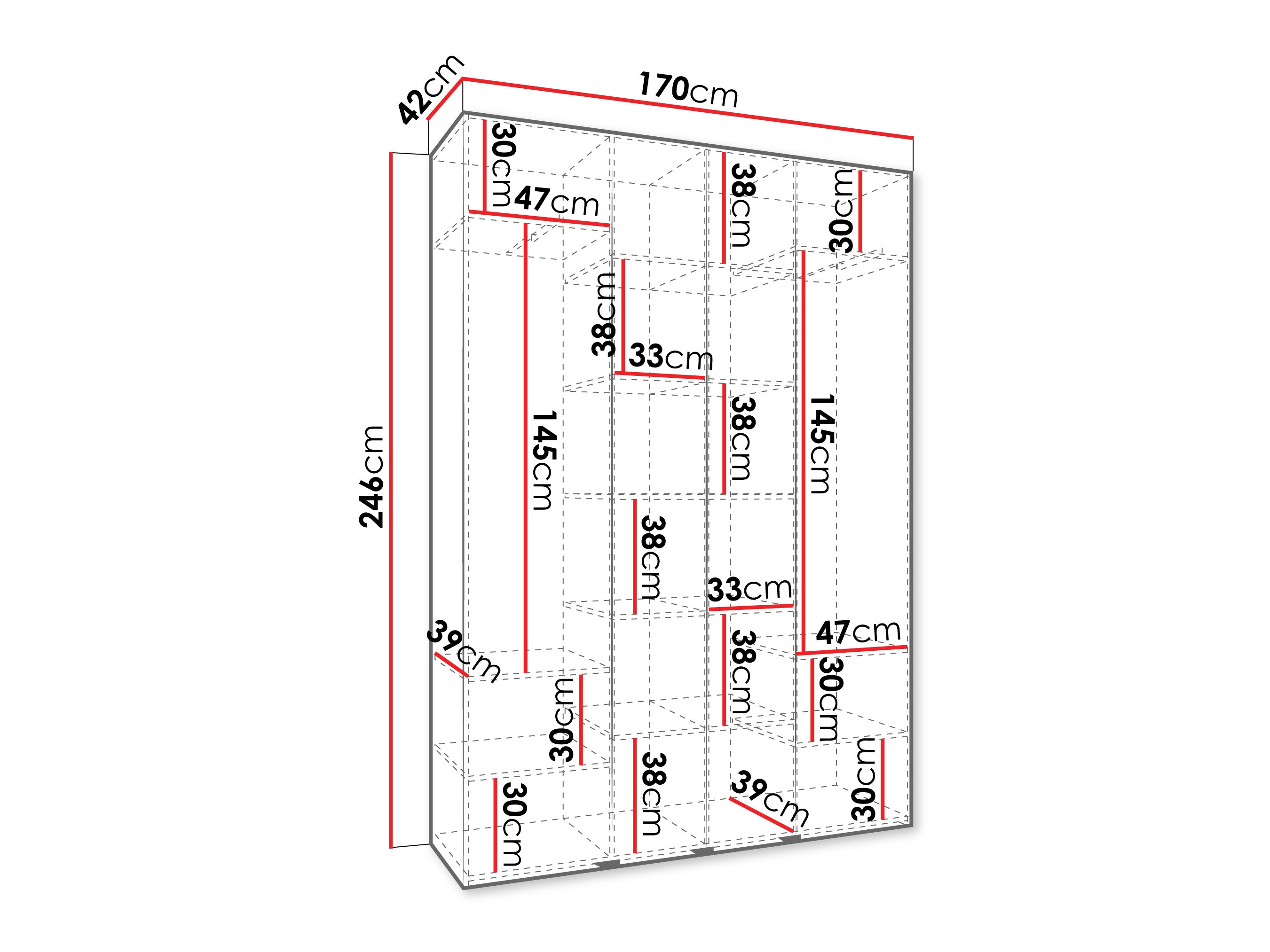 Riidekapp Hartford 564 (Valge)