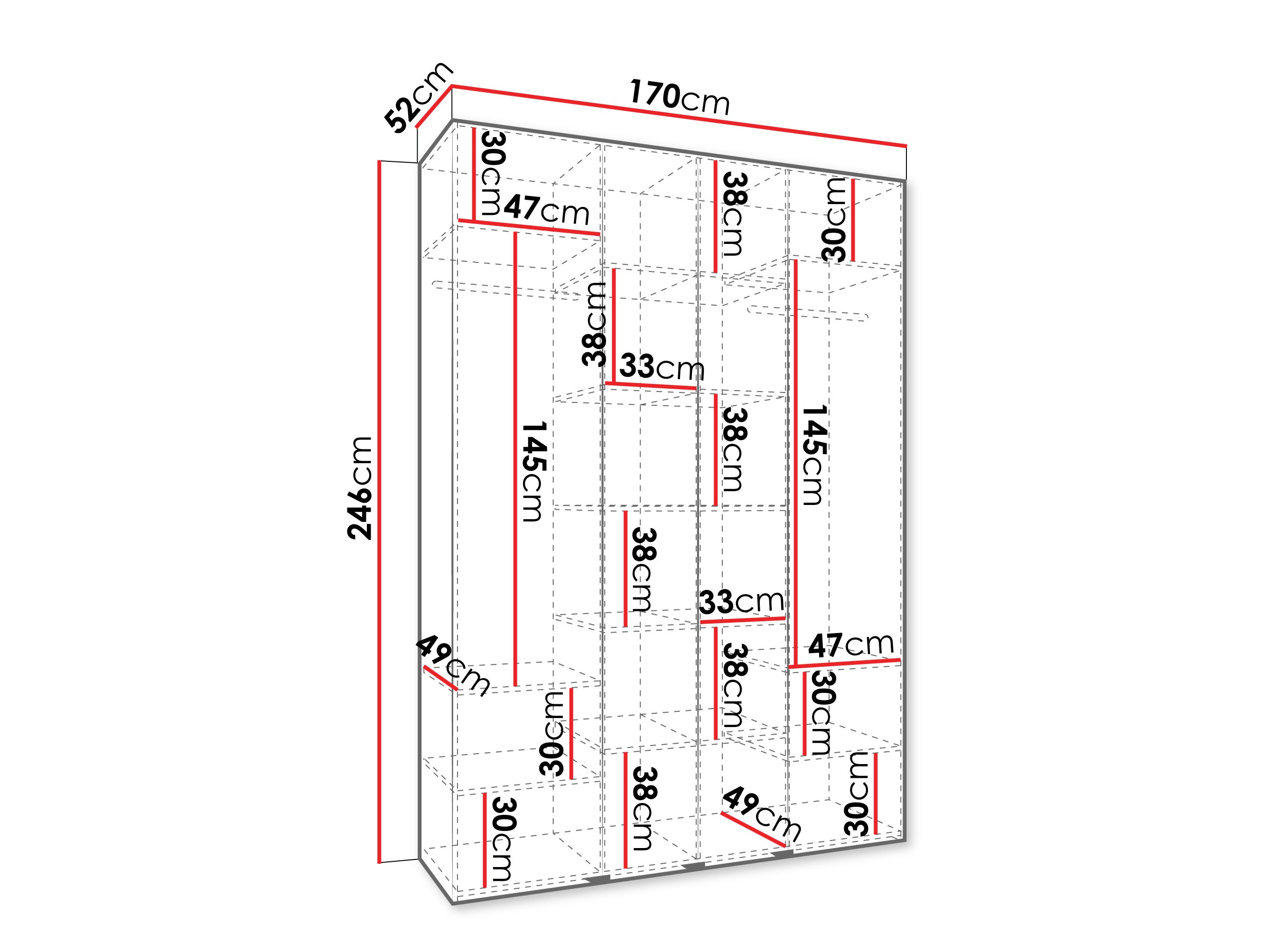 Riidekapp Hartford 564 (Valge)