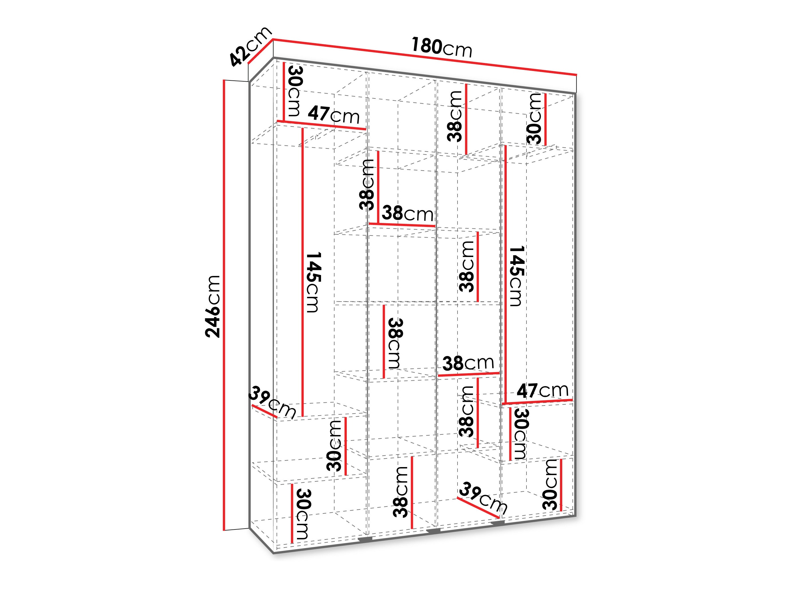 Riidekapp Hartford 564 (Valge)