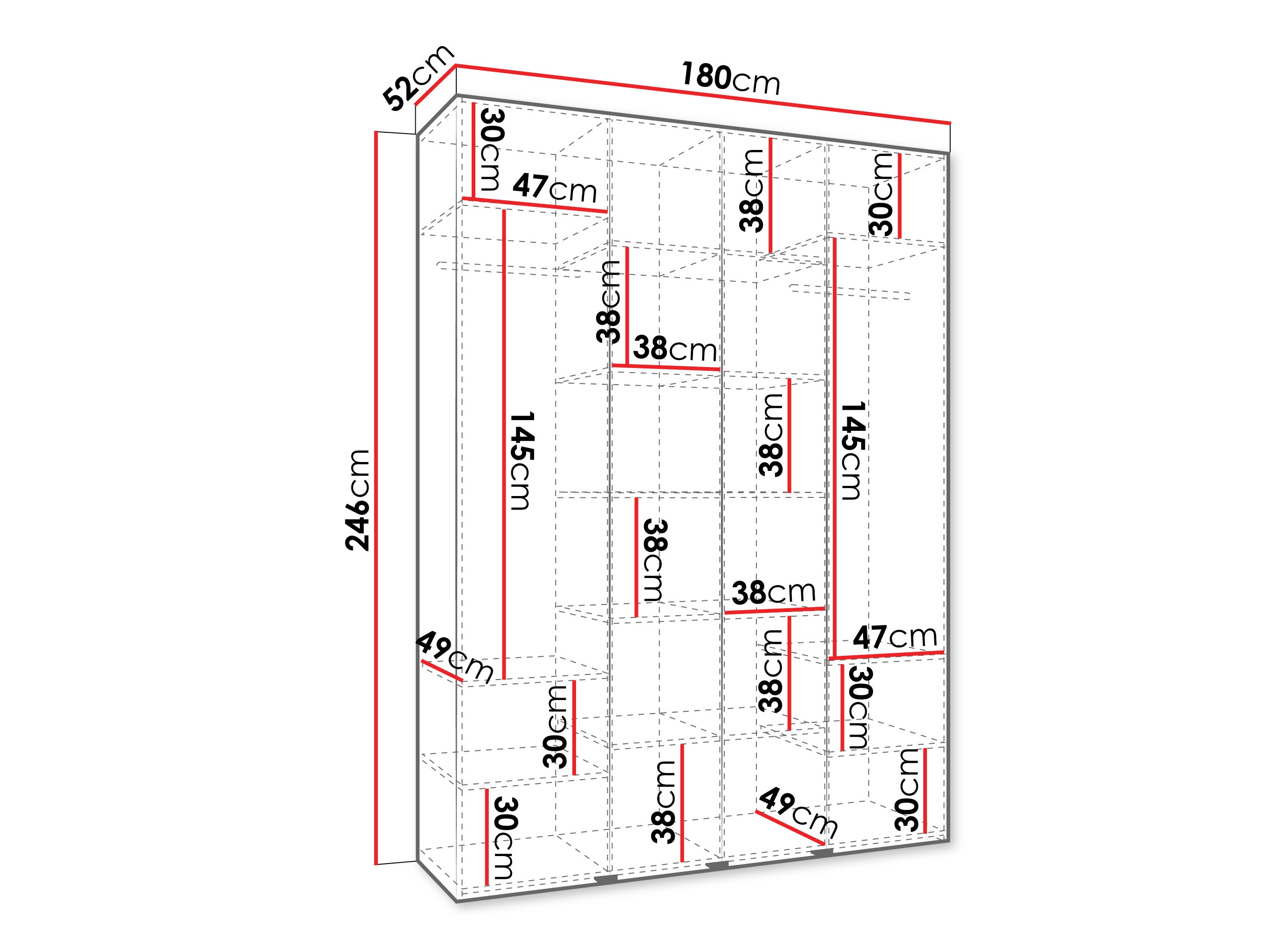 Riidekapp Hartford 564 (Valge)