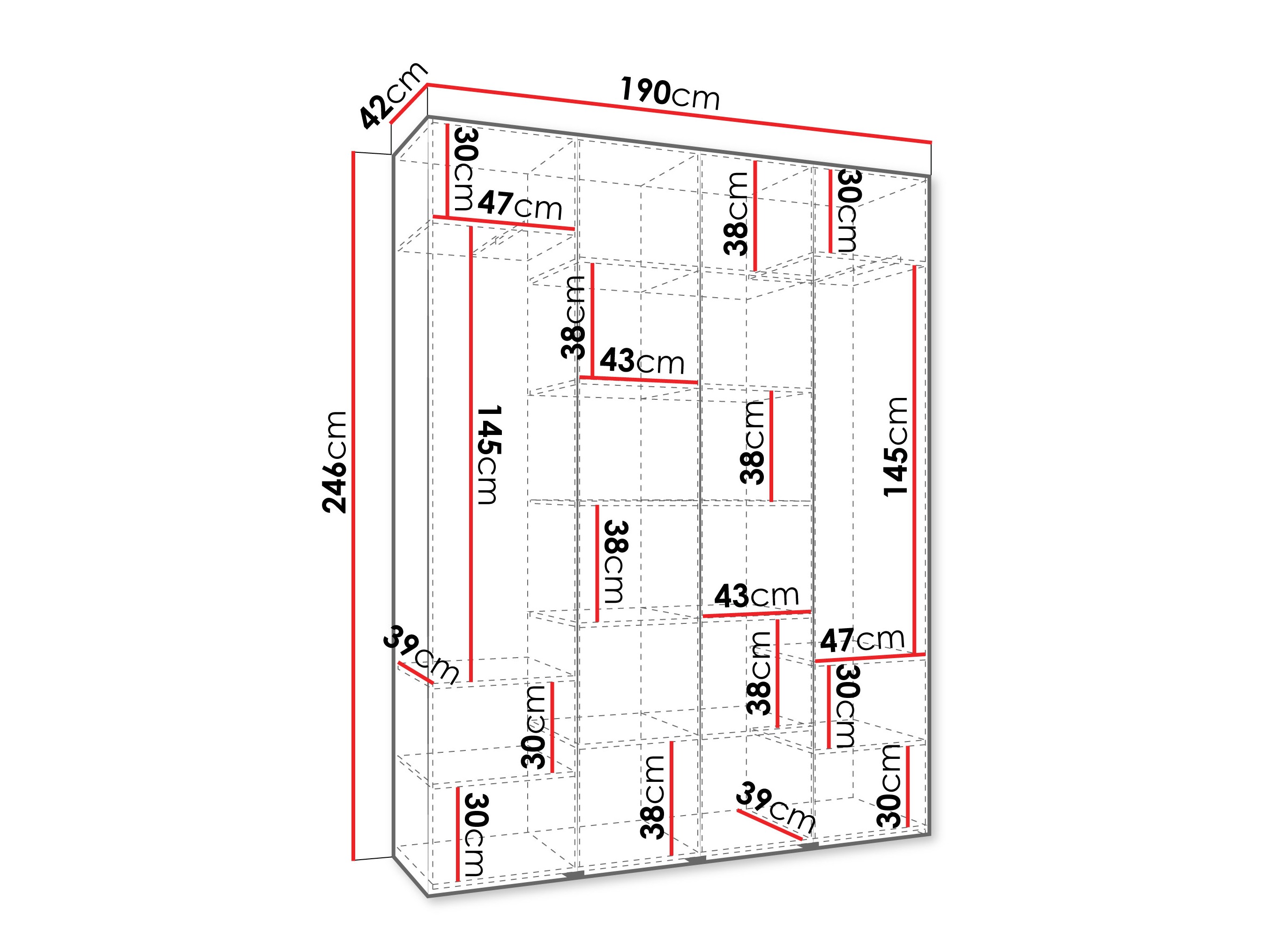 Riidekapp Hartford 564 (Valge)